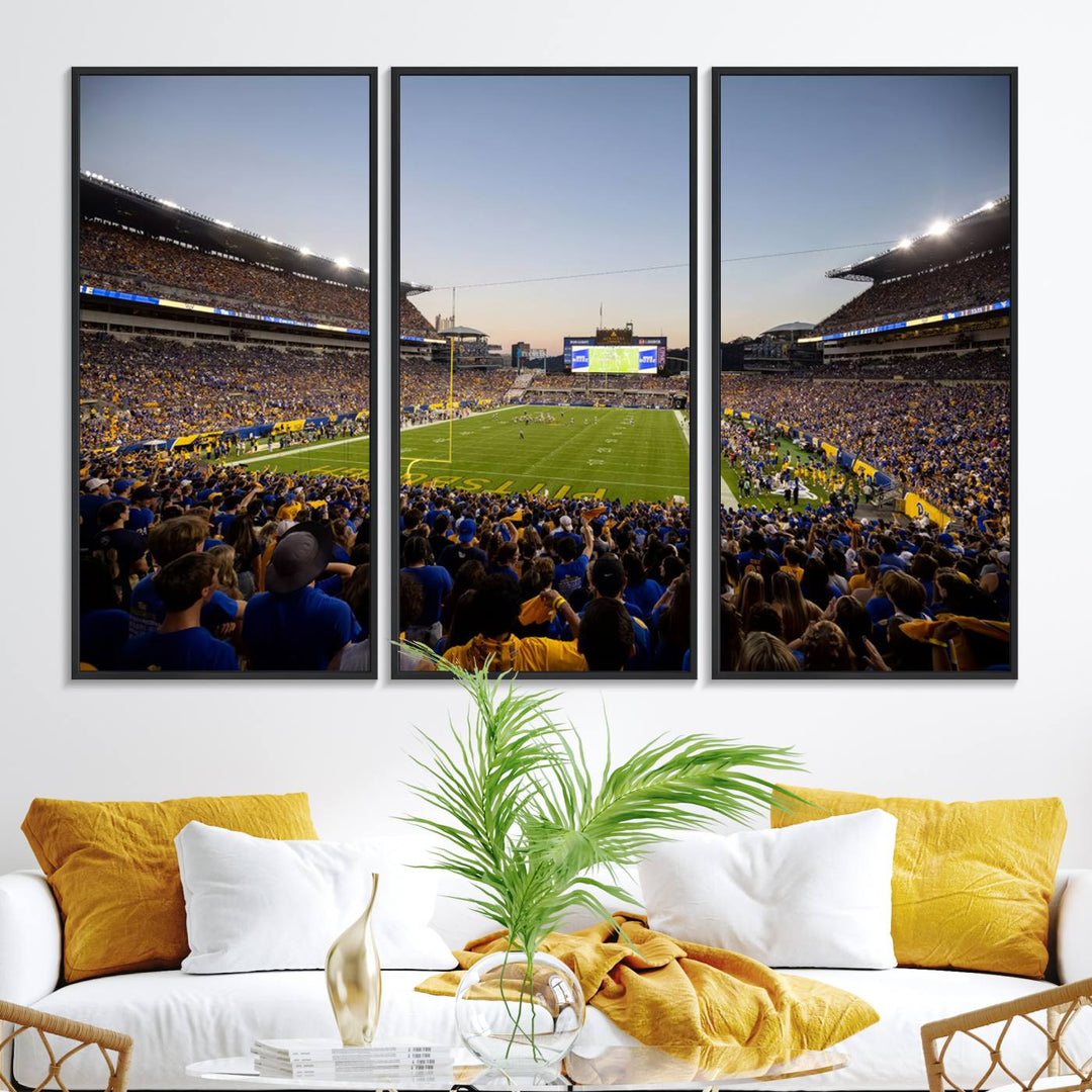 Pittsburgh Panthers Acrisure Stadium wall art print on canvas.