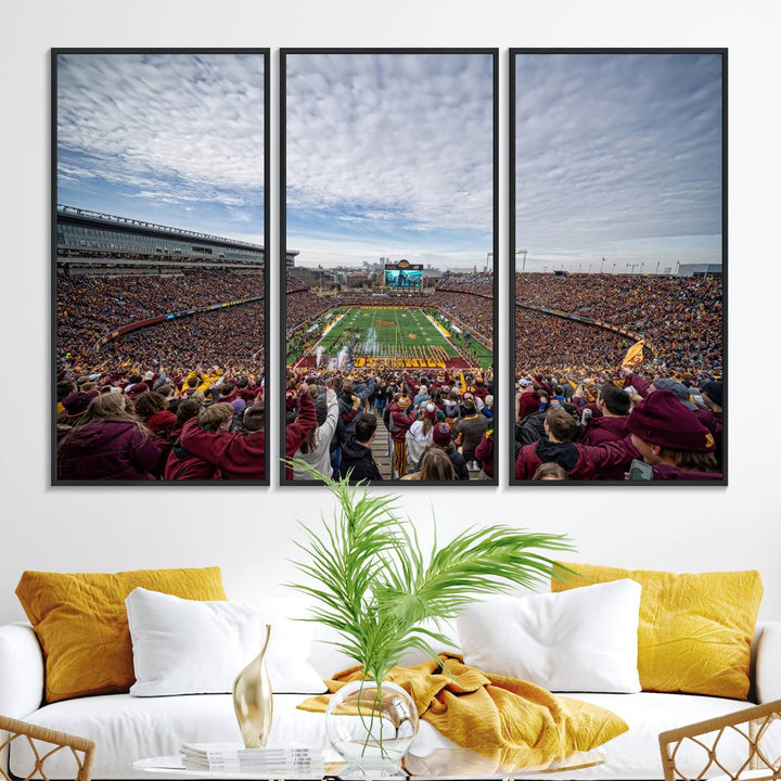 The University of Minnesotas Huntington Bank Stadium features vibrant wall art.