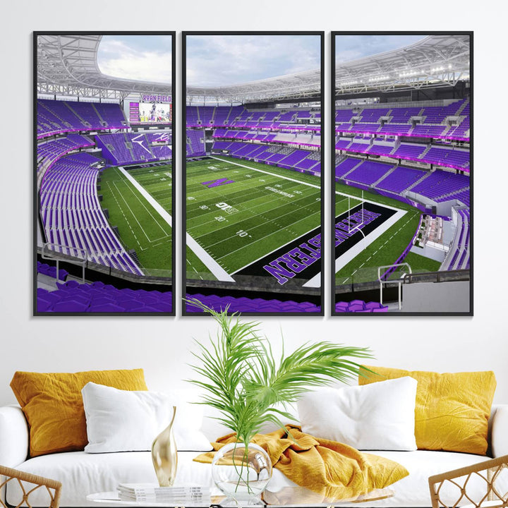 Ryan Field: Northwestern Wildcats Football premium canvas wall art.