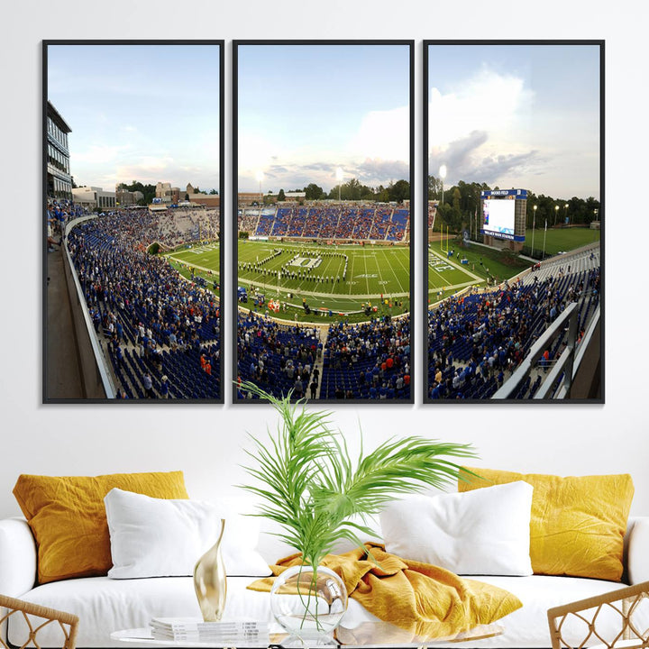 Wallace Wade Stadium print featuring a green field and sky.