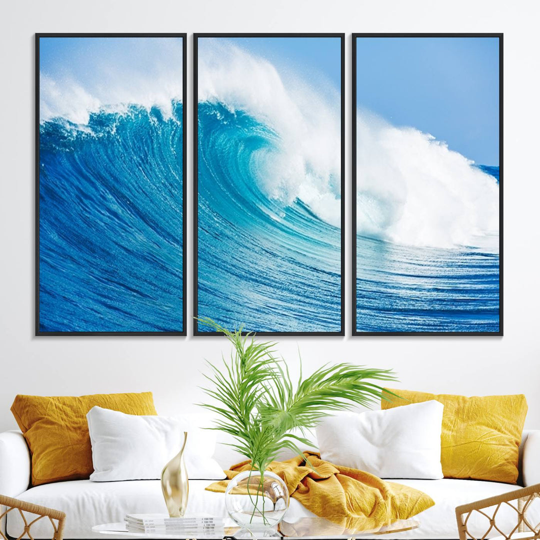 Ocean Wave Canvas Wall Art Print.