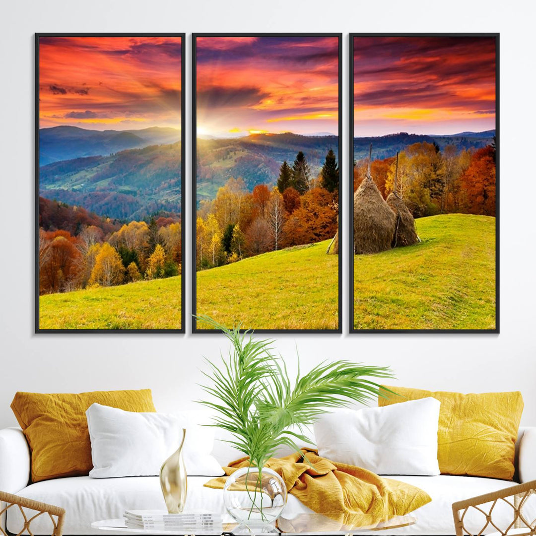 Landscape View Sunset museum-quality canvas art, ready to hang.