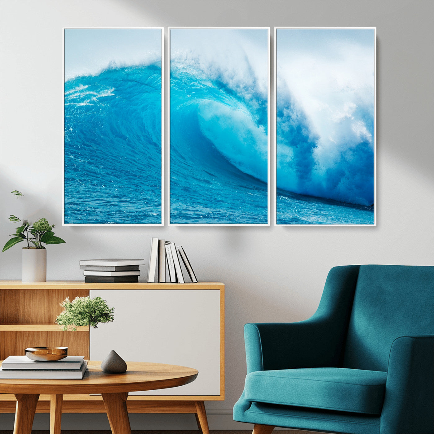 MGV-FC-48X32-3P - Big Ocean Surfing Wave Wall Art Canvas Print