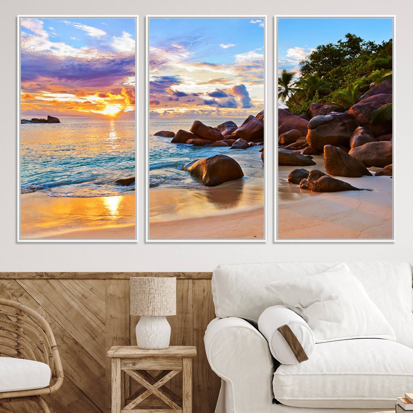 43209-MGV-CV-36X24-Tropical Island Beach Sunset Canvas Print