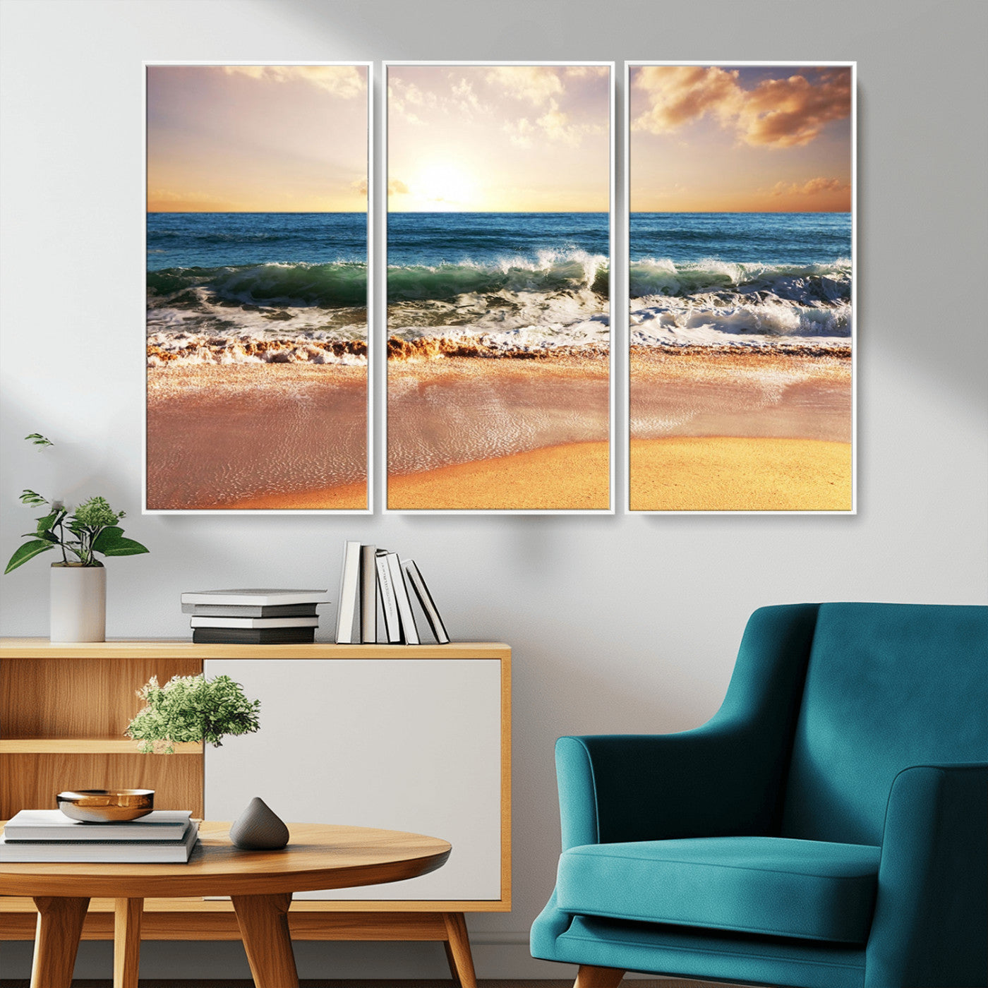 MGV-FC-48X32-3P - Serene Beach Path Canvas Art, Giclee Canvas Print with Gallery Wrap, Coastal Sand Dunes Wall Art Featuring Canon Print Quality
