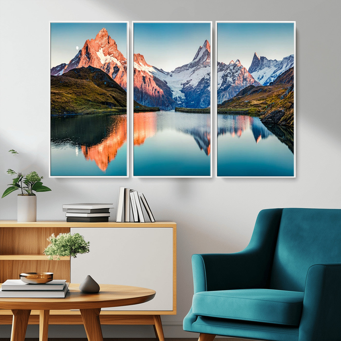 MGV-FC-48X32-3P - Landscape Mountain and Lake View Wall Art Canvas Print