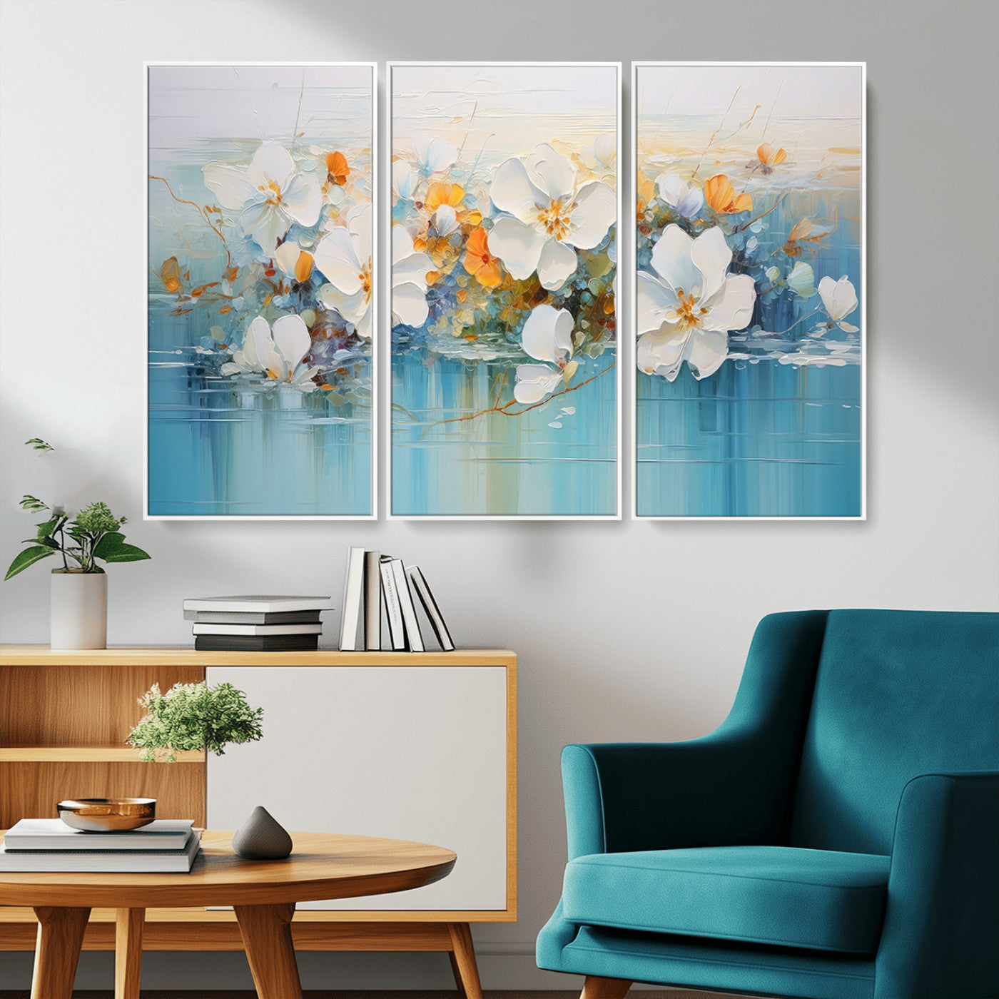 MGV-FC-48X32-3P - Abstract Flower Wall Art Canvas Print