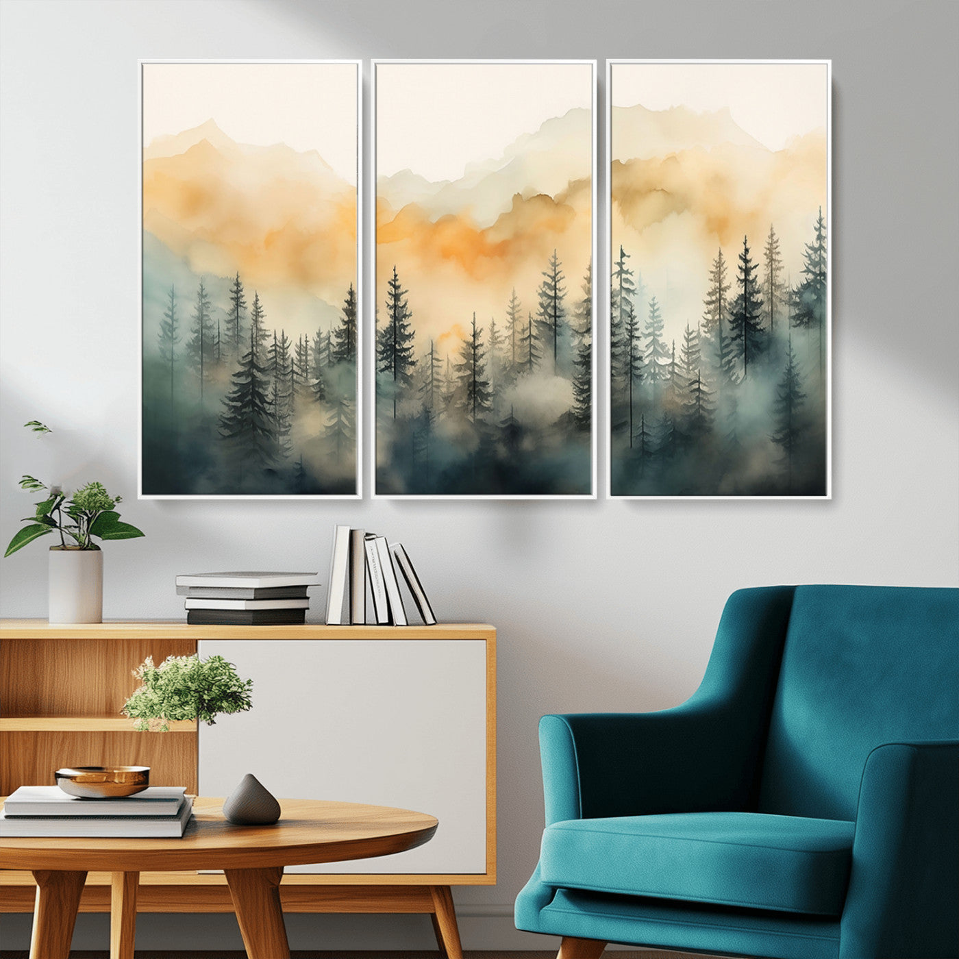 34155-MGV-CV-36X24-Abstract Forest Print - Mountain Wall Art | Autumn Landscape Canvas Print for Living Room, Bedroom, or Office | Large Wall Art Decor