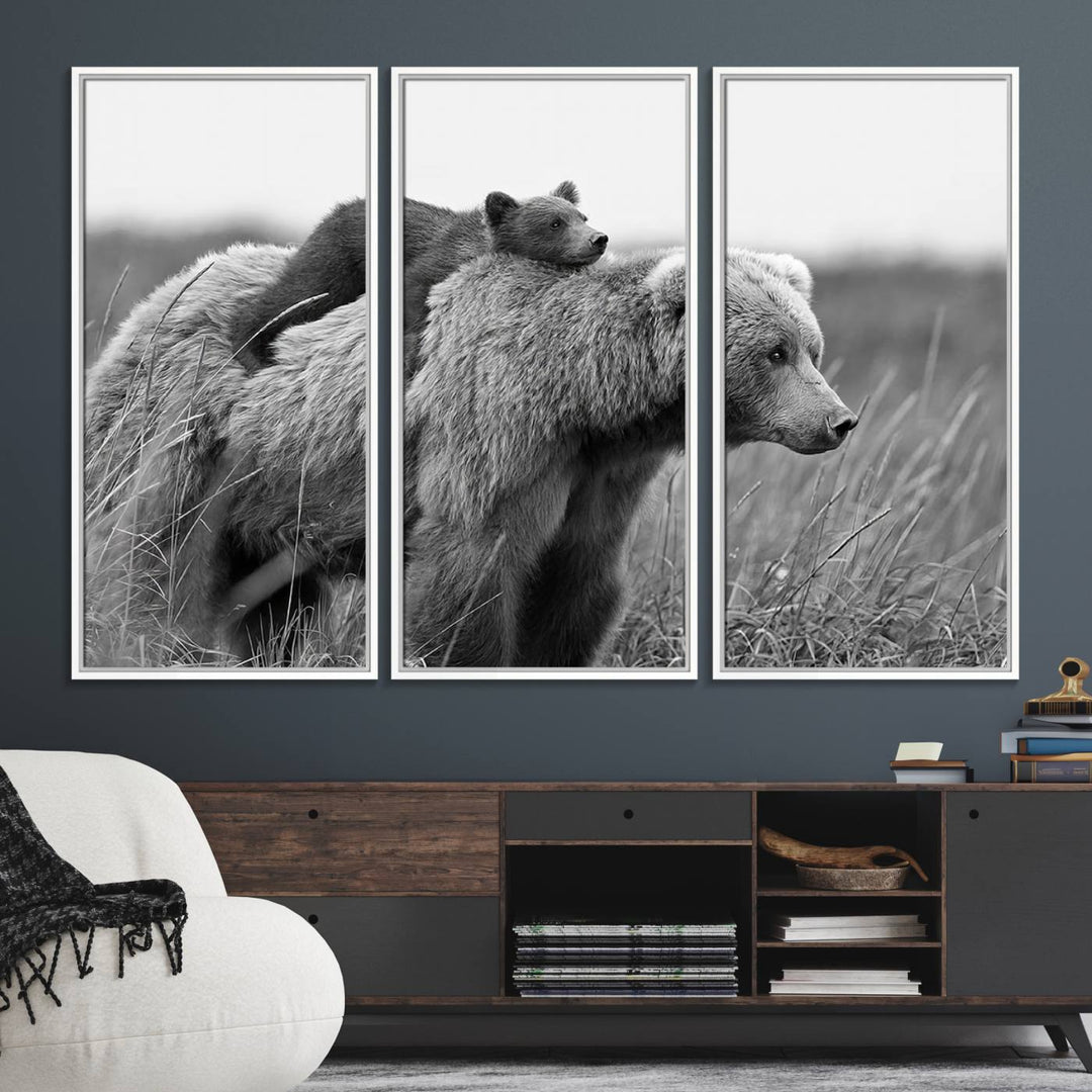 The Bear and Cub Wall Art Canvas is prominently displayed.