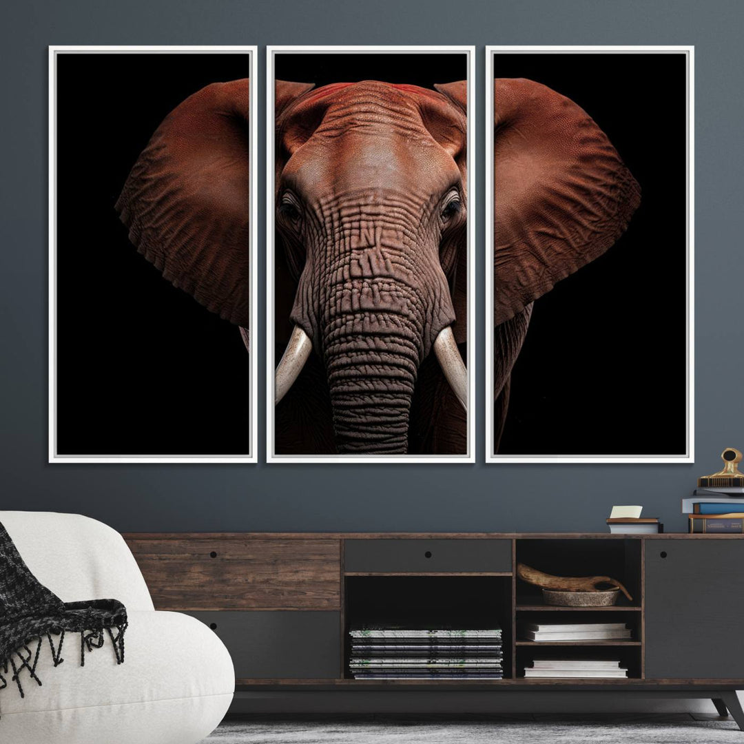 The Wild Elephant Wall Art Canvas Print is displayed prominently.