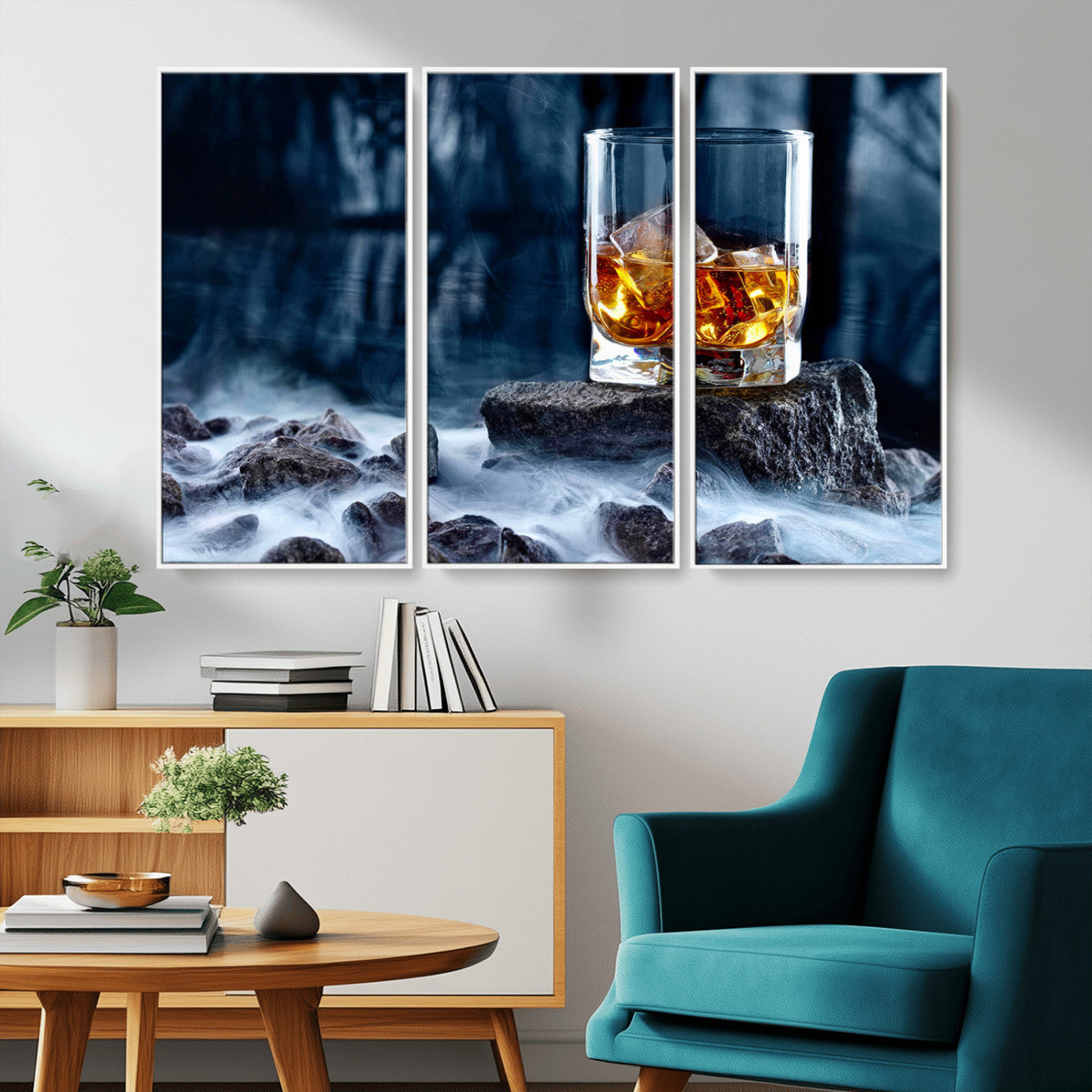 MGV-FC-48X32-3P - Whiskey Ice Wall Art Canvas Print