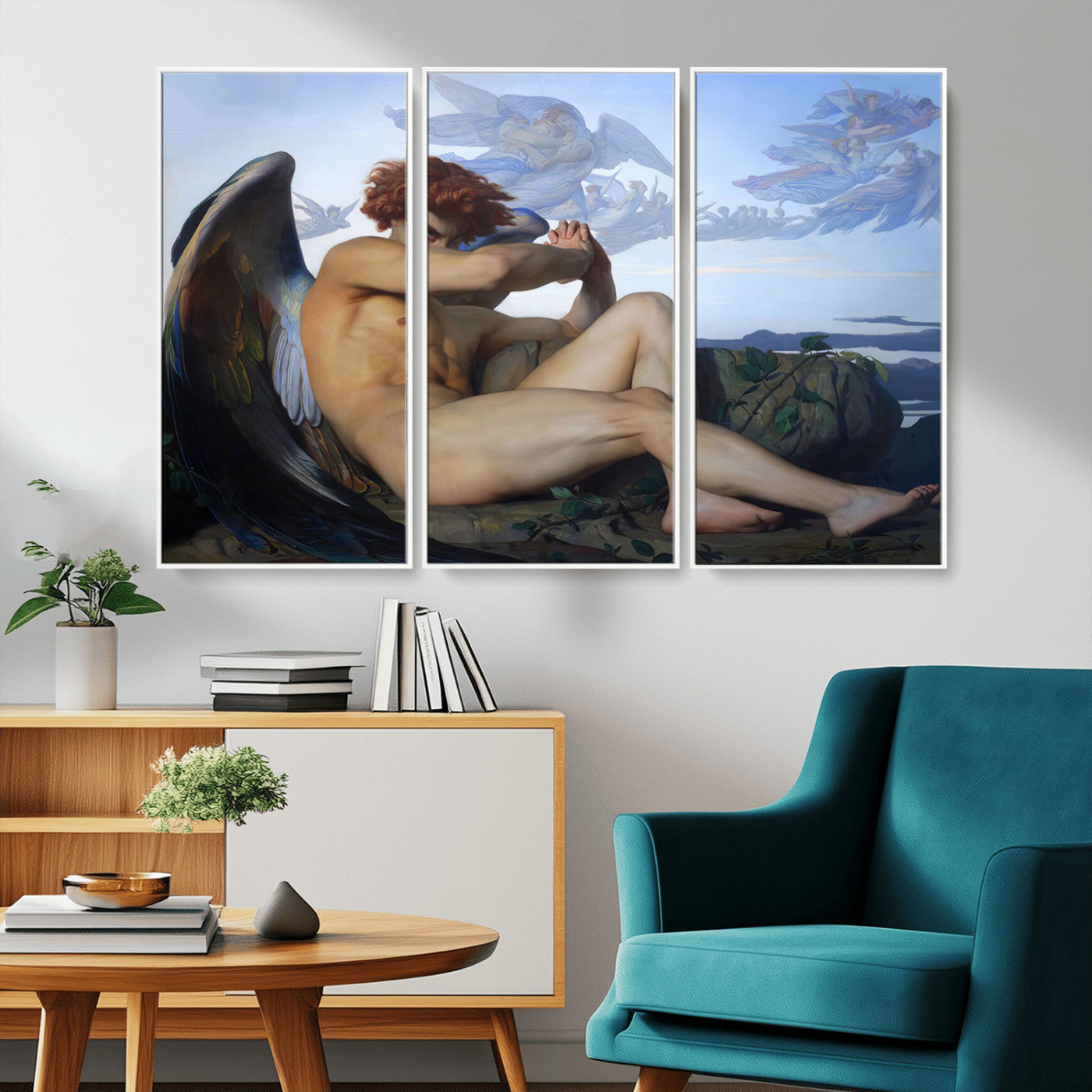 -Fallen Angel Wall Art Canvas Print – Classic Art, Framed, Ready to Hang - Alexandre Cabanel