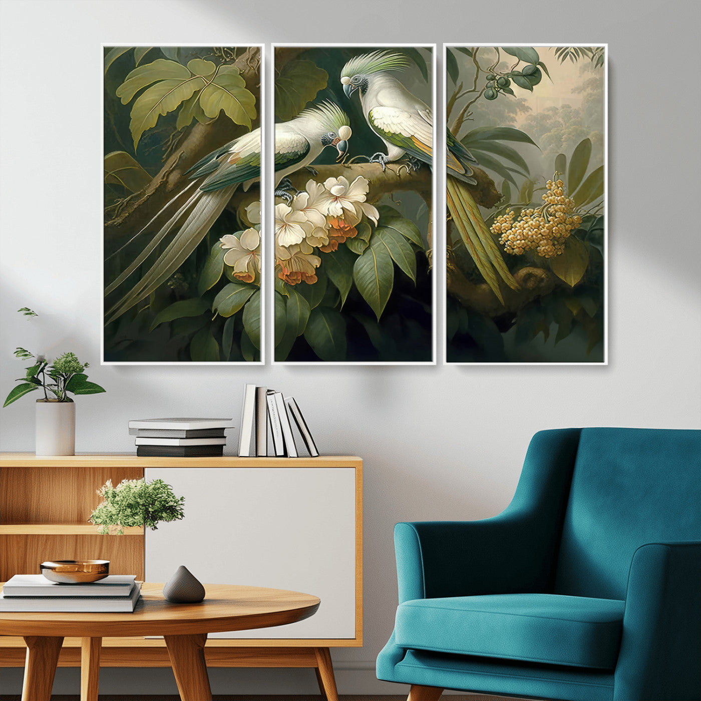 -Tropical Paradise Print Wall Art Stunning Artwork of a Parrot in a Lush Forest with Beautiful