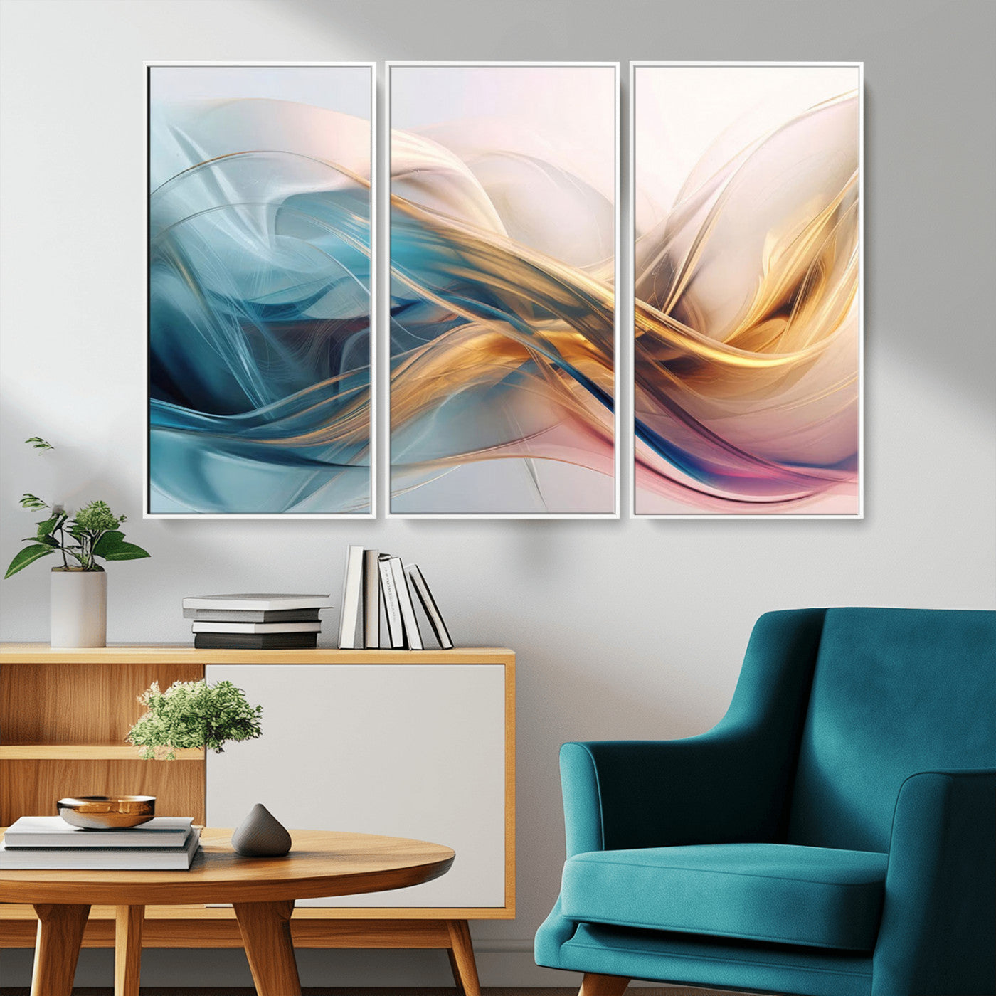 -Abstract Flowing Colors Wall Art Canvas Print