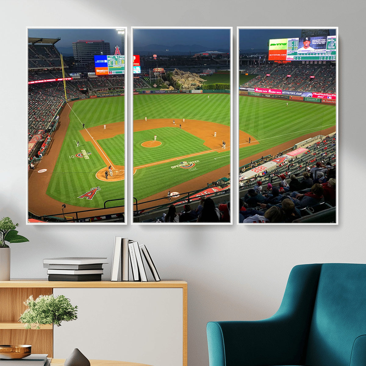 93707-MGV-CV-36X24 - Angel Stadium Aerial Canvas Print | Los Angeles Angels Baseball
