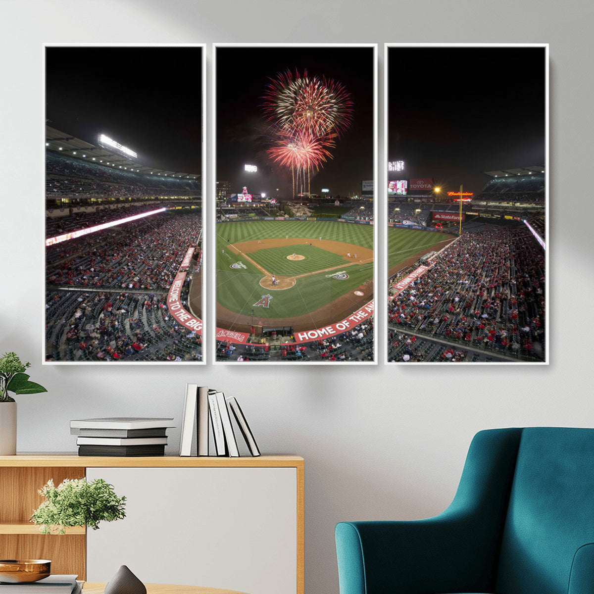 63592-MGV-CV-36X24 - Angel Stadium in Los Angeles Stadium Wall Art Canvas Print