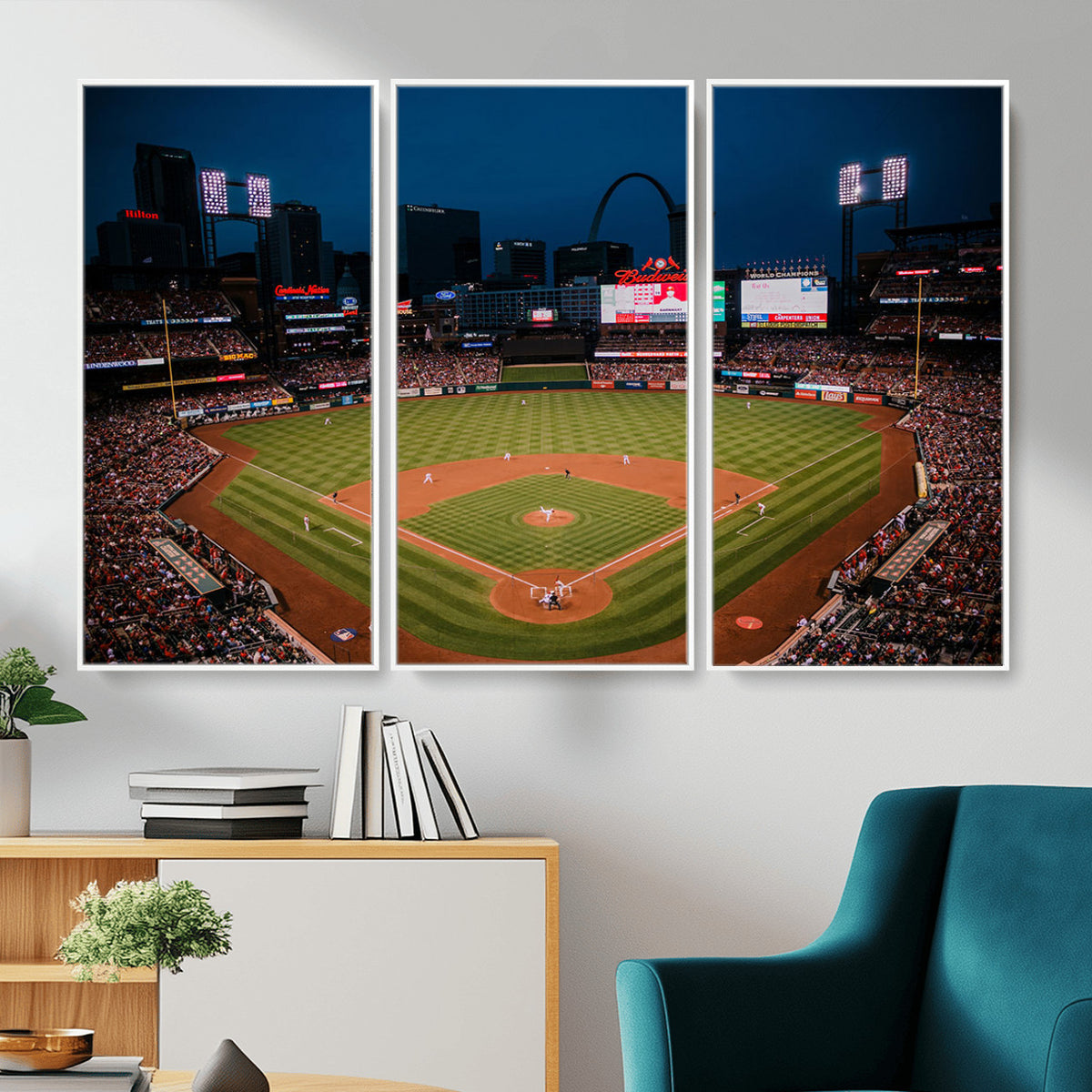 38612-MGV-CV-36X24 - St. Louis Cardinals Baseball Team Print - Busch Stadium Wall Art