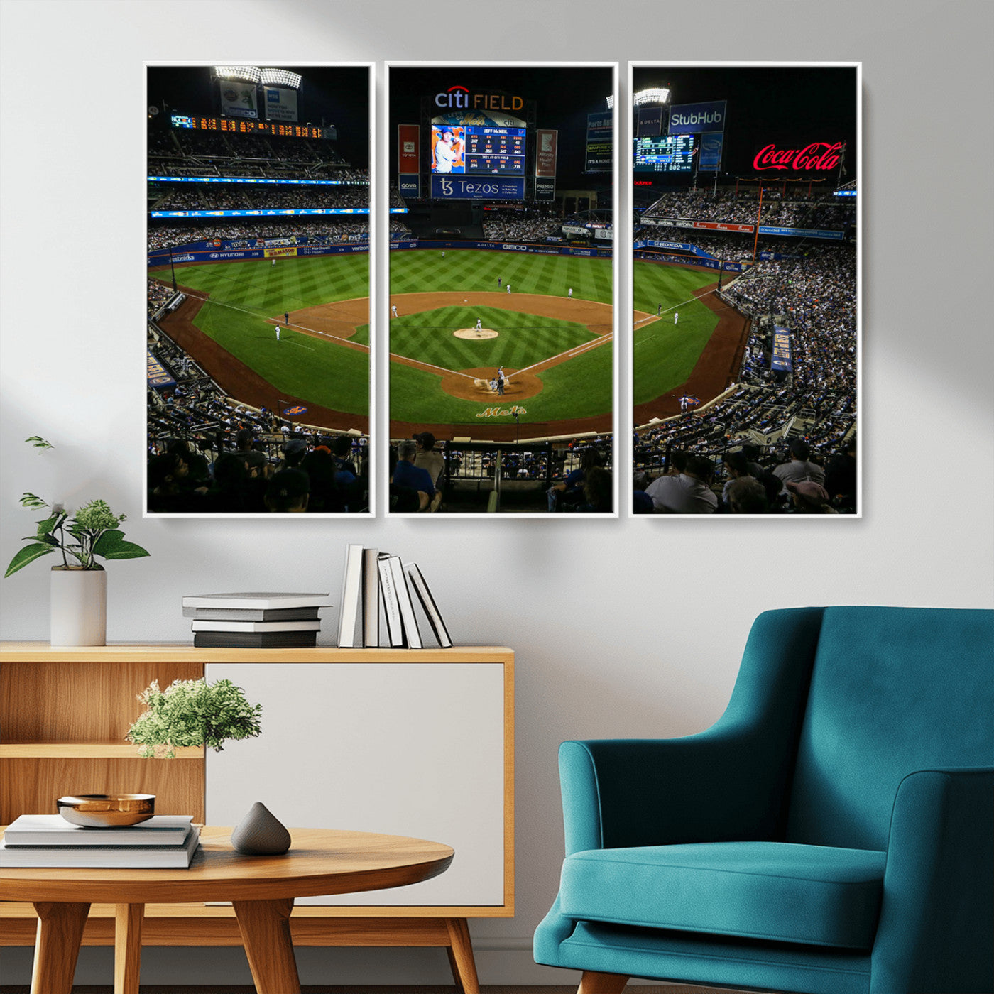MGV-FC-48X32-3P - Los Angeles Dodgers Baseball Team Print - California Dodger Stadium Wall Art Canvas Print