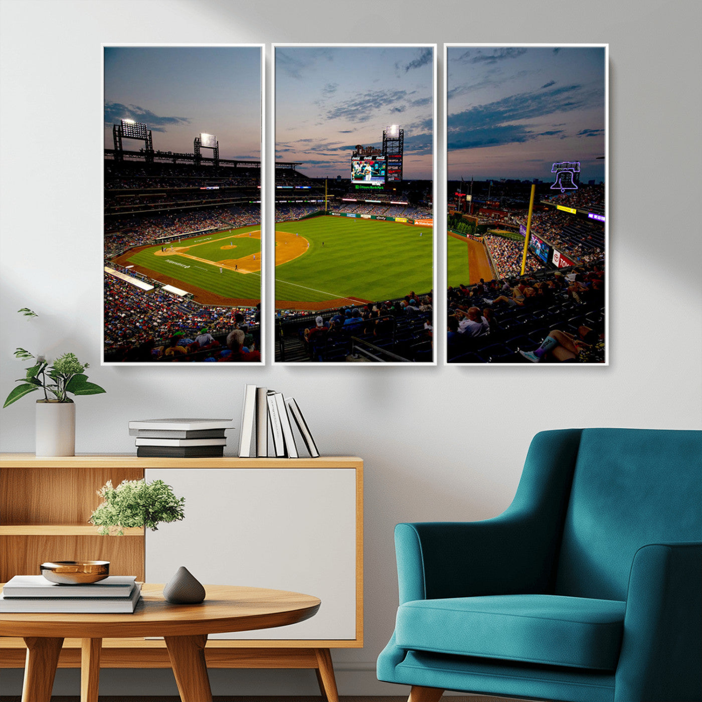 MGV-FC-48X32-3P - Philadelphia Phillies Baseball Team Print - Citizens Bank Park Stadium Wall Art Canvas Print