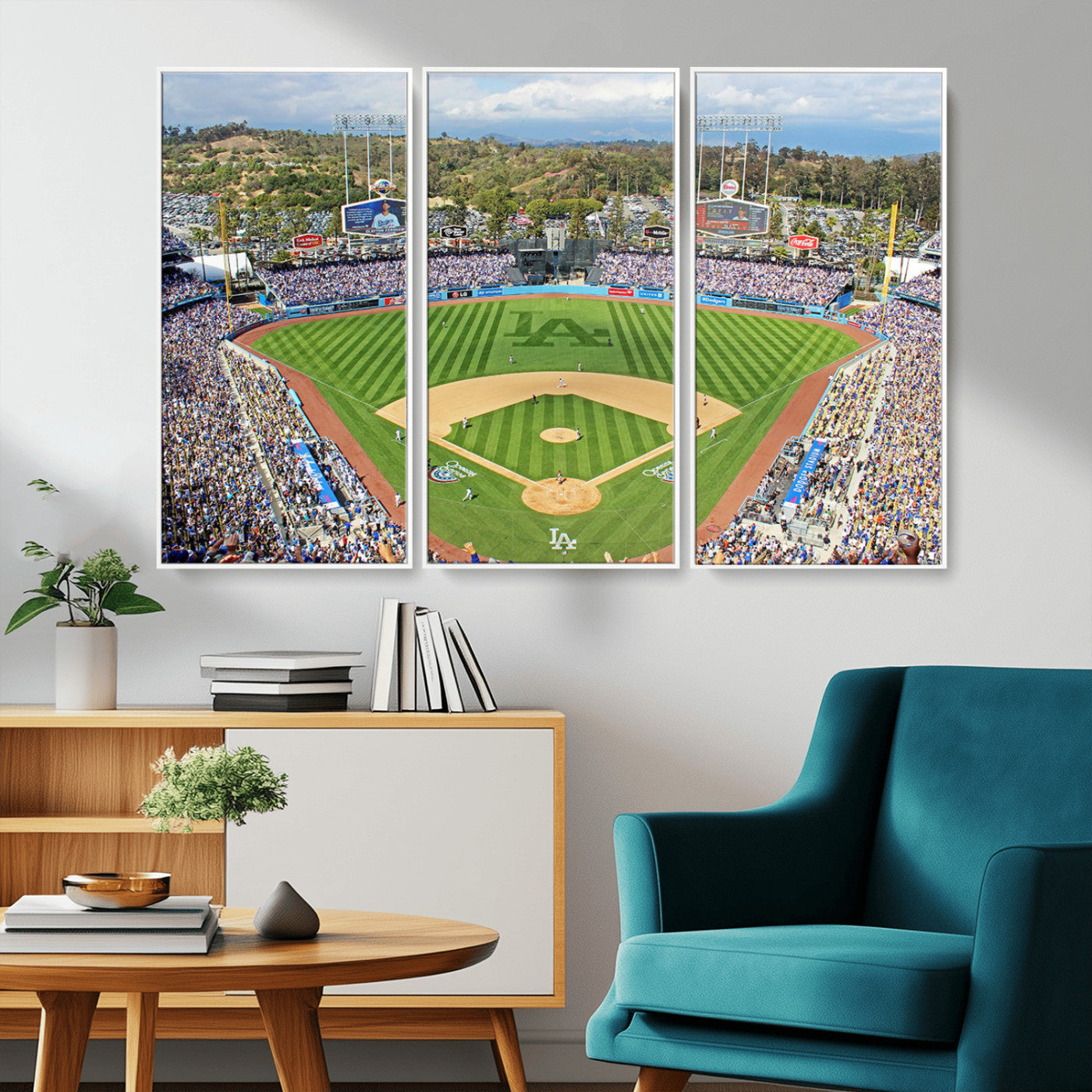 MGV-FC-48X32-3P - Citi Field Wall Art Print | 3-Panel New York Mets Baseball Stadium Canvas Print | Framed Sports Decor for Living Room, Man Cave, or Office