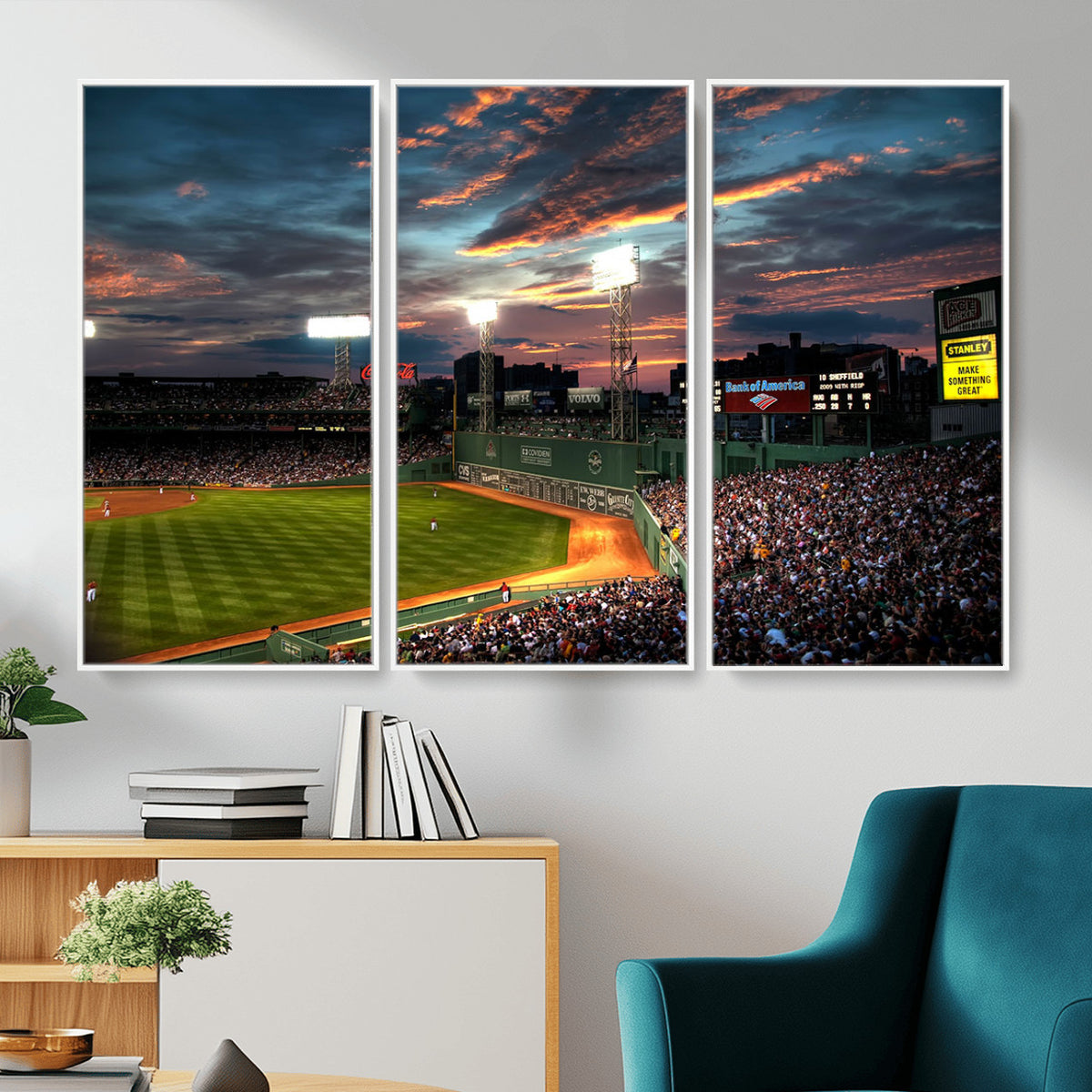 66781-MGV-CV-36X24 - Fenway Park Boston Massachusetts Stadium Wall Art Canvas Print