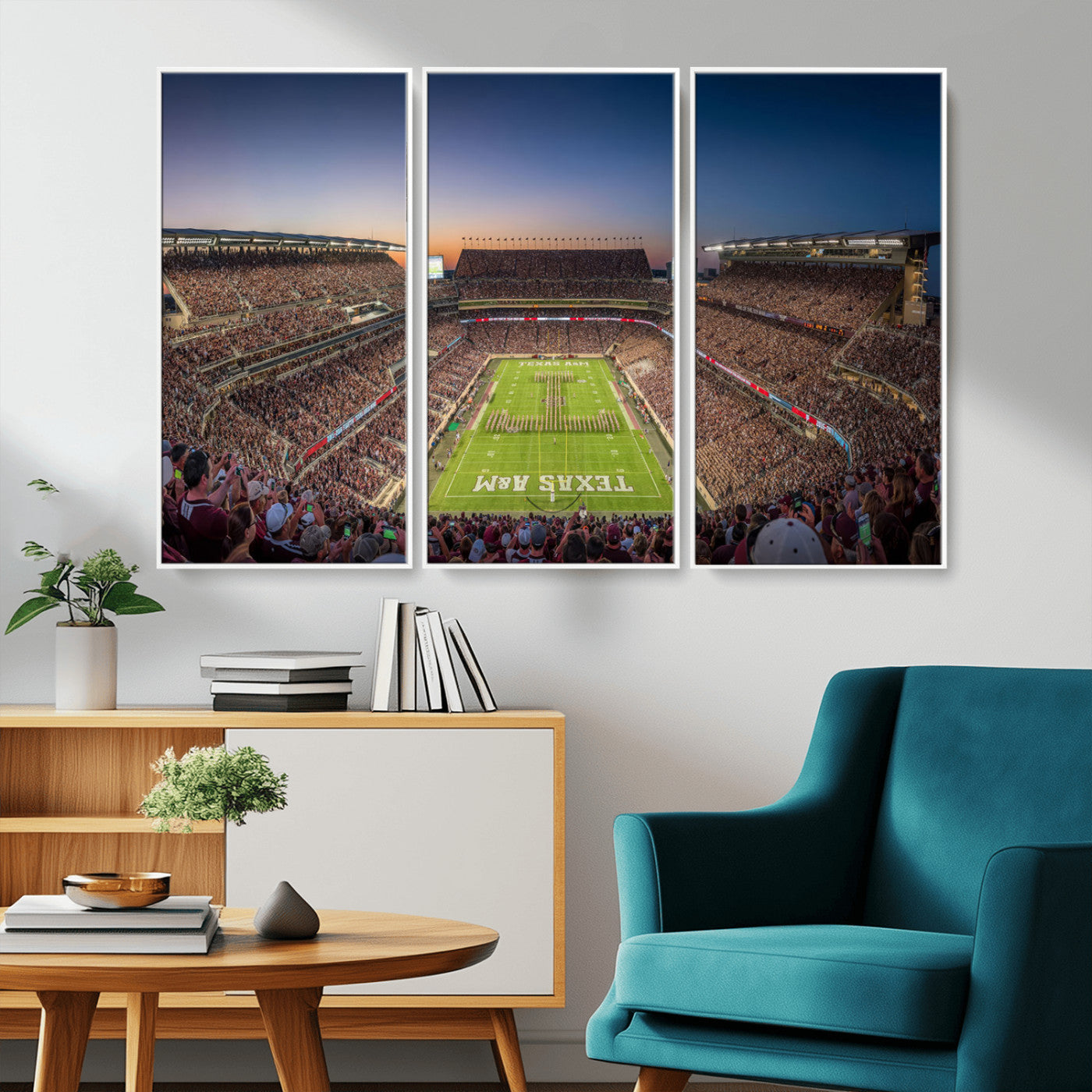 MGV-FC-48X32-3P - Kyle Field Wall Art Print | Large Texas A&M Aggies Football Canvas Print for Sports Enthusiasts | Framed, Ready-to-Hang Stadium Decor
