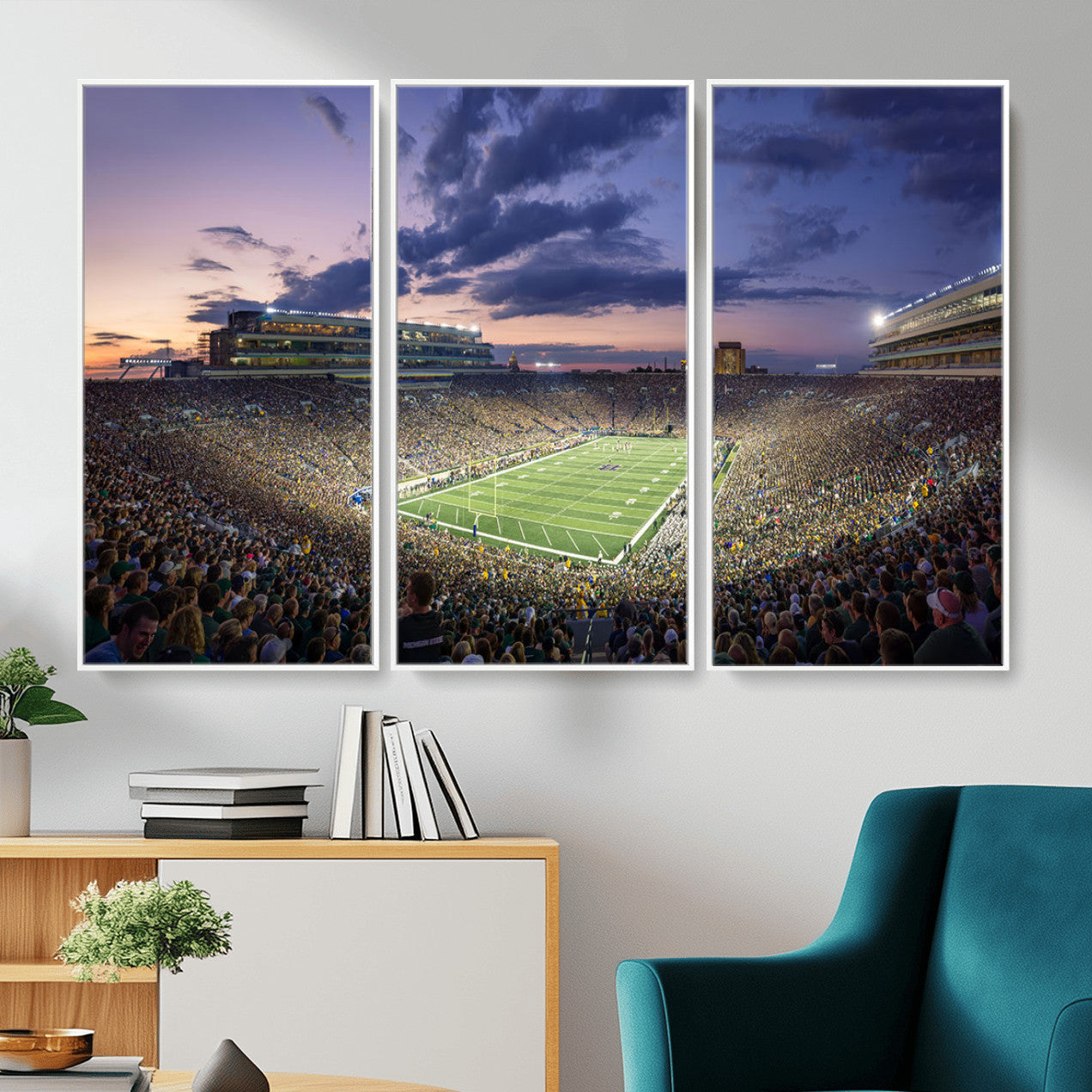 50825-MGV-CV-36X24 - Notre Dame Fighting Irish Football Team Print - Notre Dame Stadium Wall Art Canvas Print