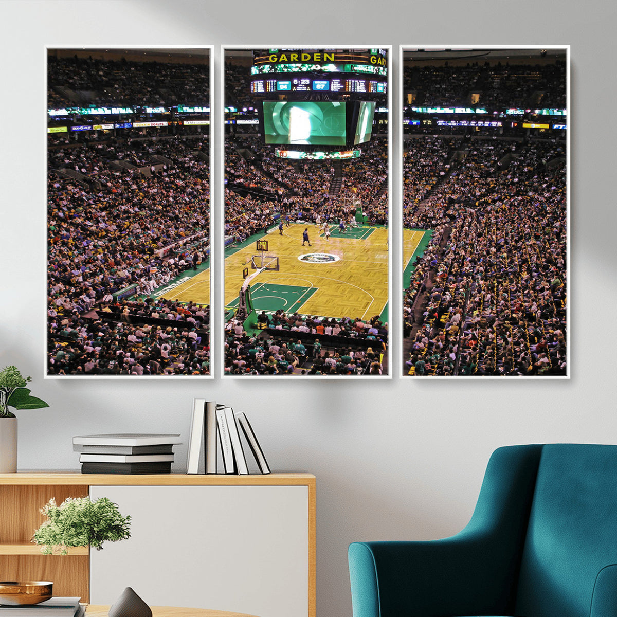 21705-MGV-CV-36X24 - TD Garden Basketball Canvas Wall Art | Boston Celtics Live Action