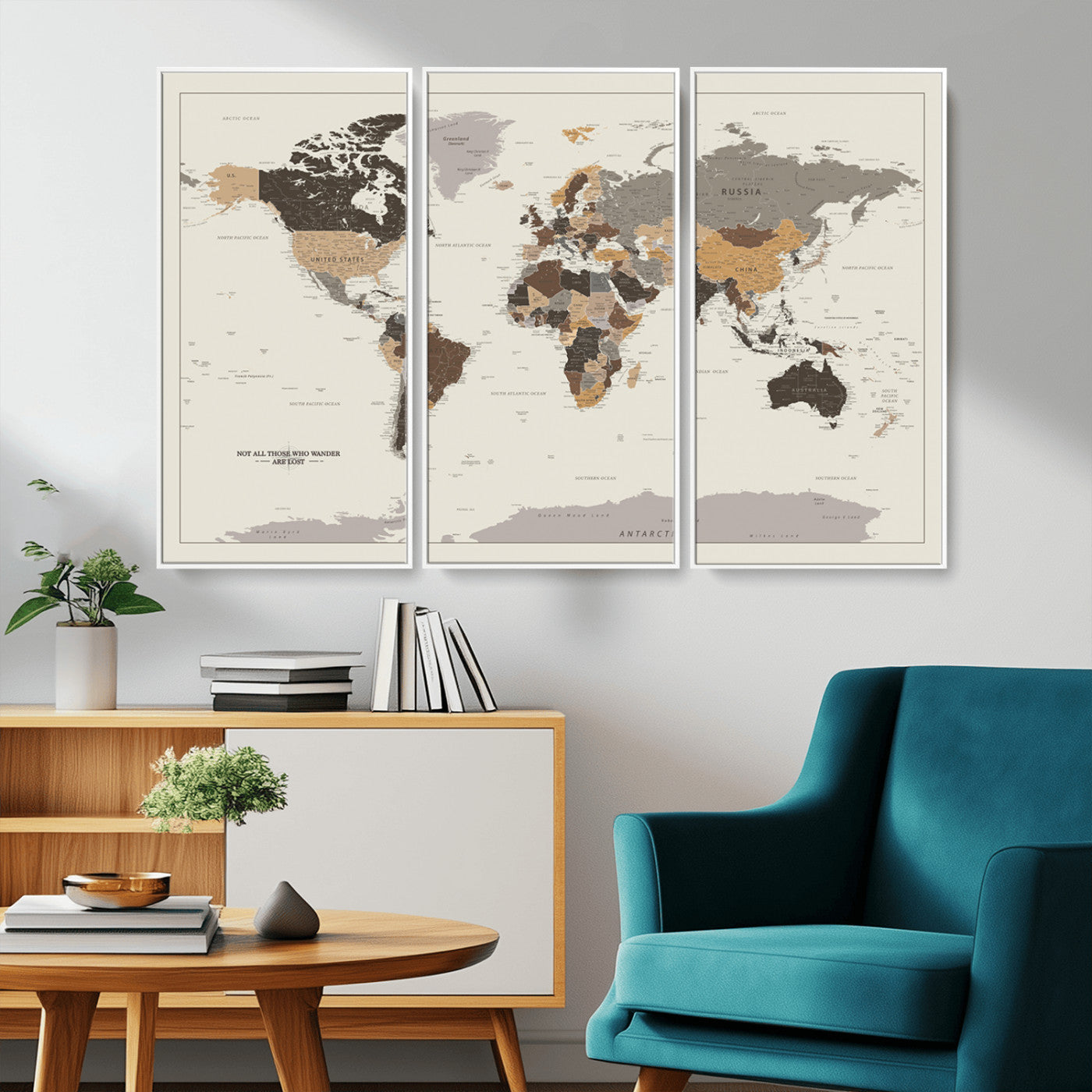 MGV-FC-48X32-3P - Push Pin World Map Canvas Print – Framed Wall Art for Couples to Track Their Travels – Anniversary
