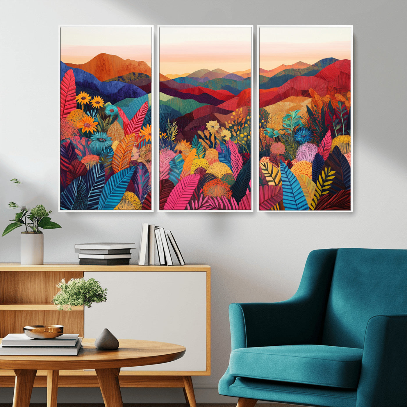 MGV-FC-48X32-3P - YAYOI KUSAMA Abstract Print - Landscape Canvas Wall Art Print - Vibrant Modern Decor for Living