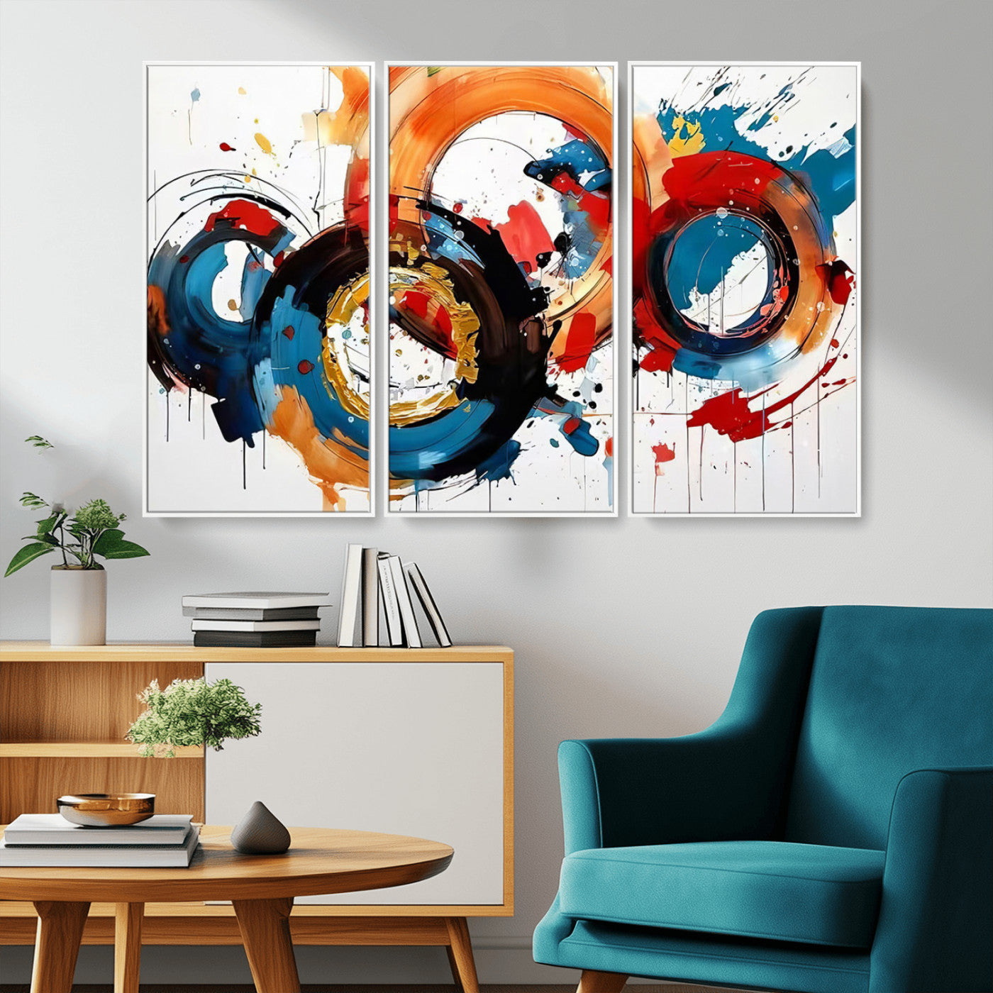MGV-FC-48X32-3P - Abstract Wall Art, Rings Wall Art Canvas Print