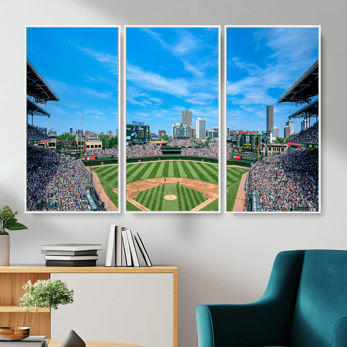 32373-MGV-CV-36X24 - Wrigley Field Chicago Cubs Panoramic Art Multi-Piece Canvas
