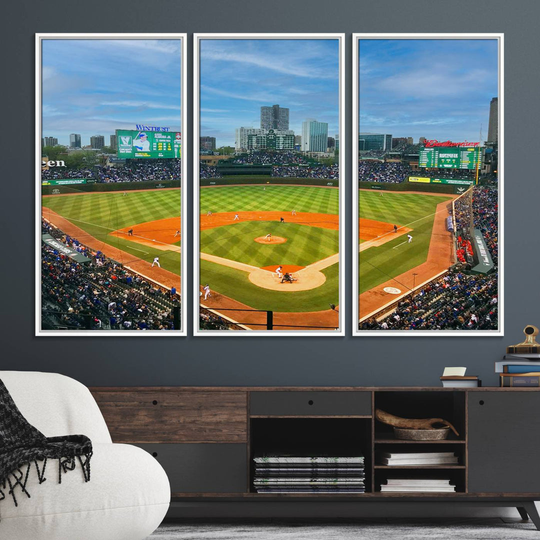 Wrigley Field Cubs canvas wall art.