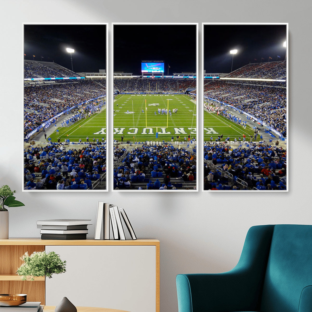 14304-MGV-CV-36X24 - Kroger Field Canvas Wall Art, Kentucky Stadium Wall Art, Framed and Ready to Hang