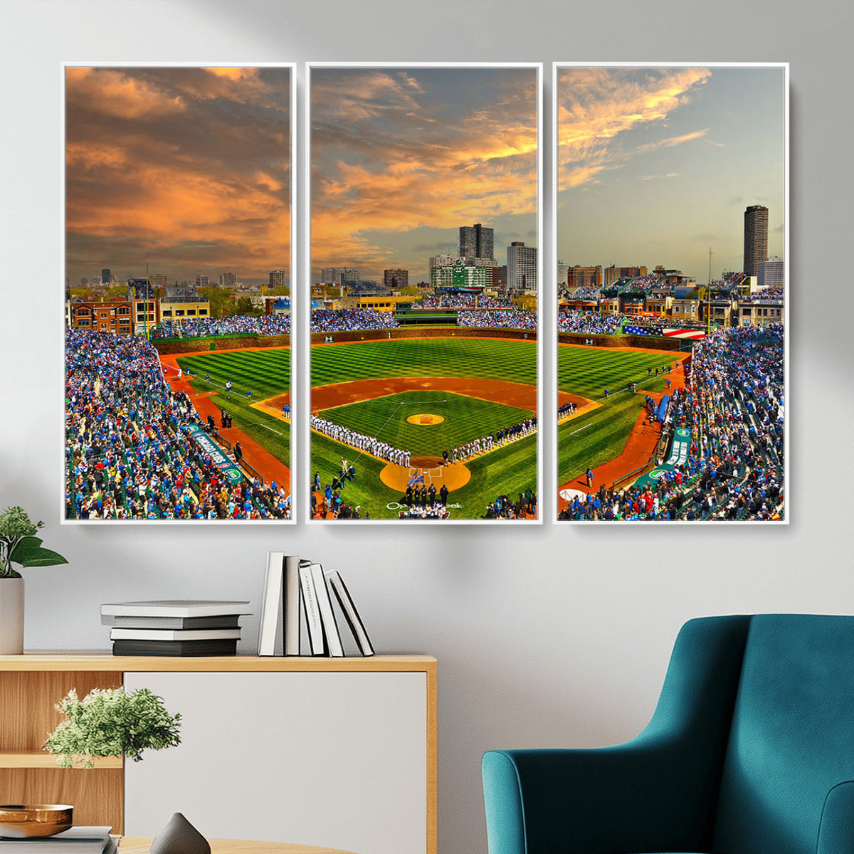 45635-MGV-CV-36X24 - Chicago Wrigley Field Wall Art Canvas Print