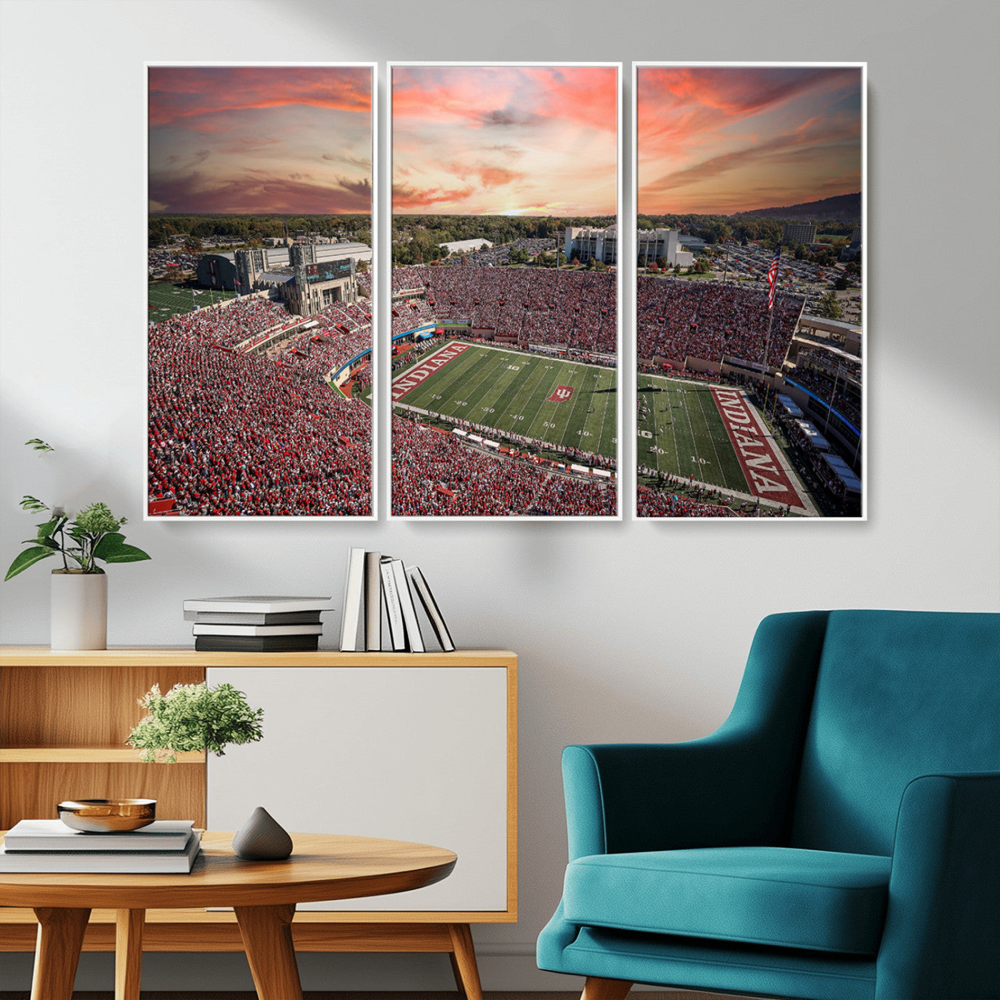 MGV-FC-48X32-3P - Indiana Memorial Stadium Wall Art Canvas Print, Framed Studium Canvas Art, Indiana Memorial Stadium