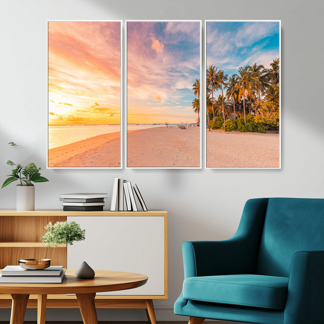Tropical Beach Wall Art Canvas Print | Framed Palm Trees