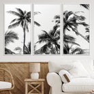 46641801-MGV-CV-40X27-Palm Wall Art Canvas Print, Framed Tropics Art Picture Print, Monochrome Perfect Minimalist Decor