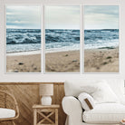 81812590-MGV-CV-36X24-Ocean Wall Art Canvas Print, Framed Coastal Canvas Art Picture Print, Moody Seascape Perfect Coastal Minimalist Decor Artwork