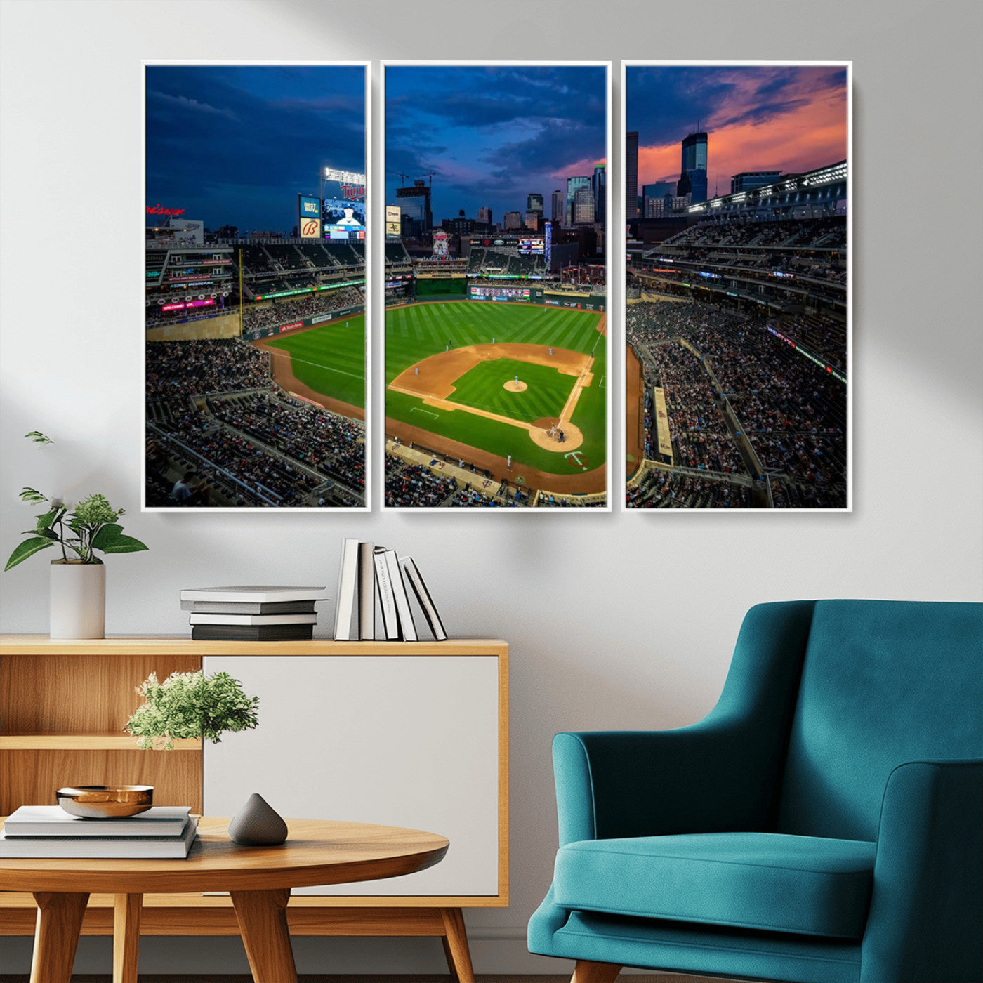 68222753-MGV-CV-36X24-Target Field Wall Art Canvas Print, Baseball Stadium Print, Minneapolis Major League Baseball's Minnesota Twins