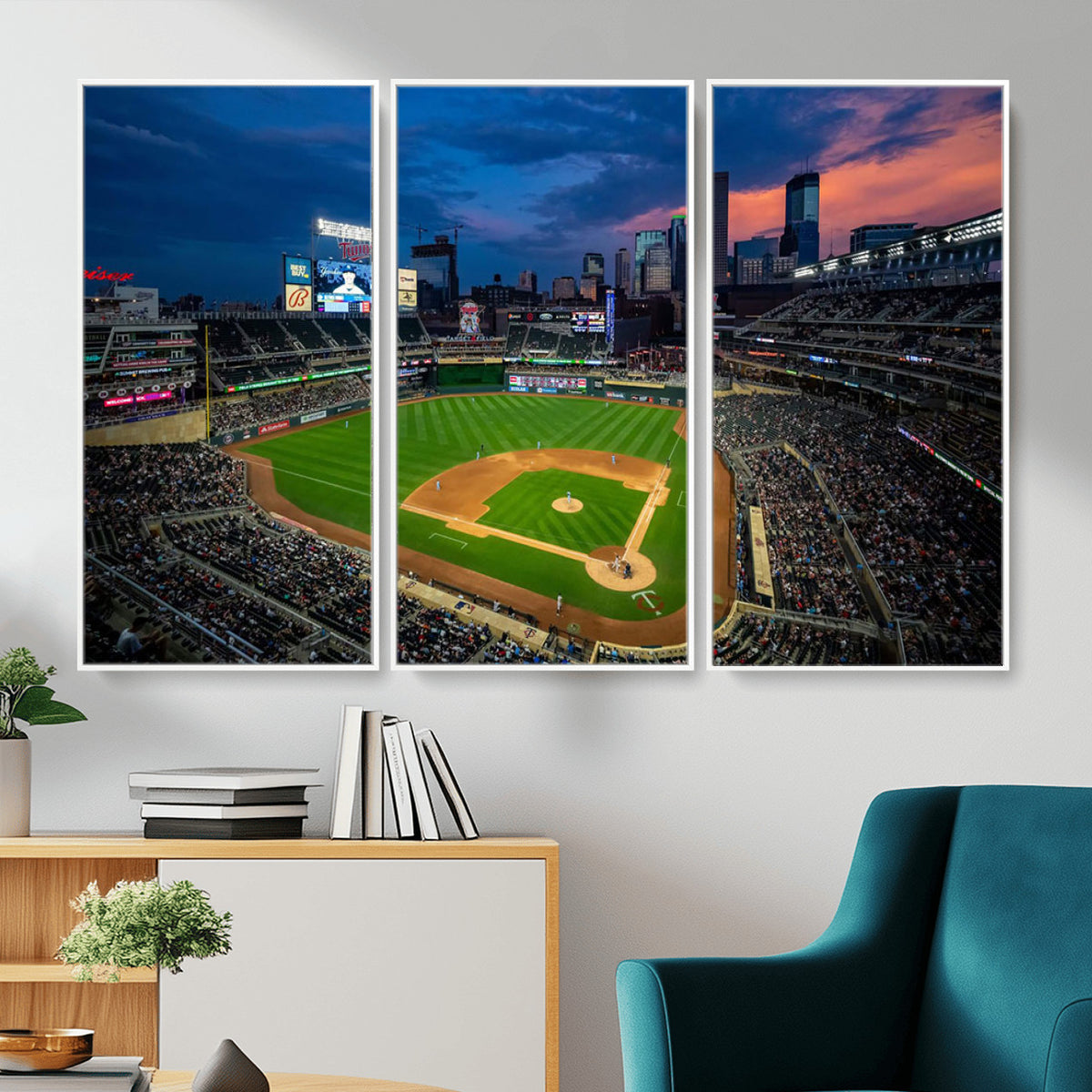 68222753-MGV-CV-36X24 - Target Field Wall Art Canvas Print, Baseball Stadium Scene