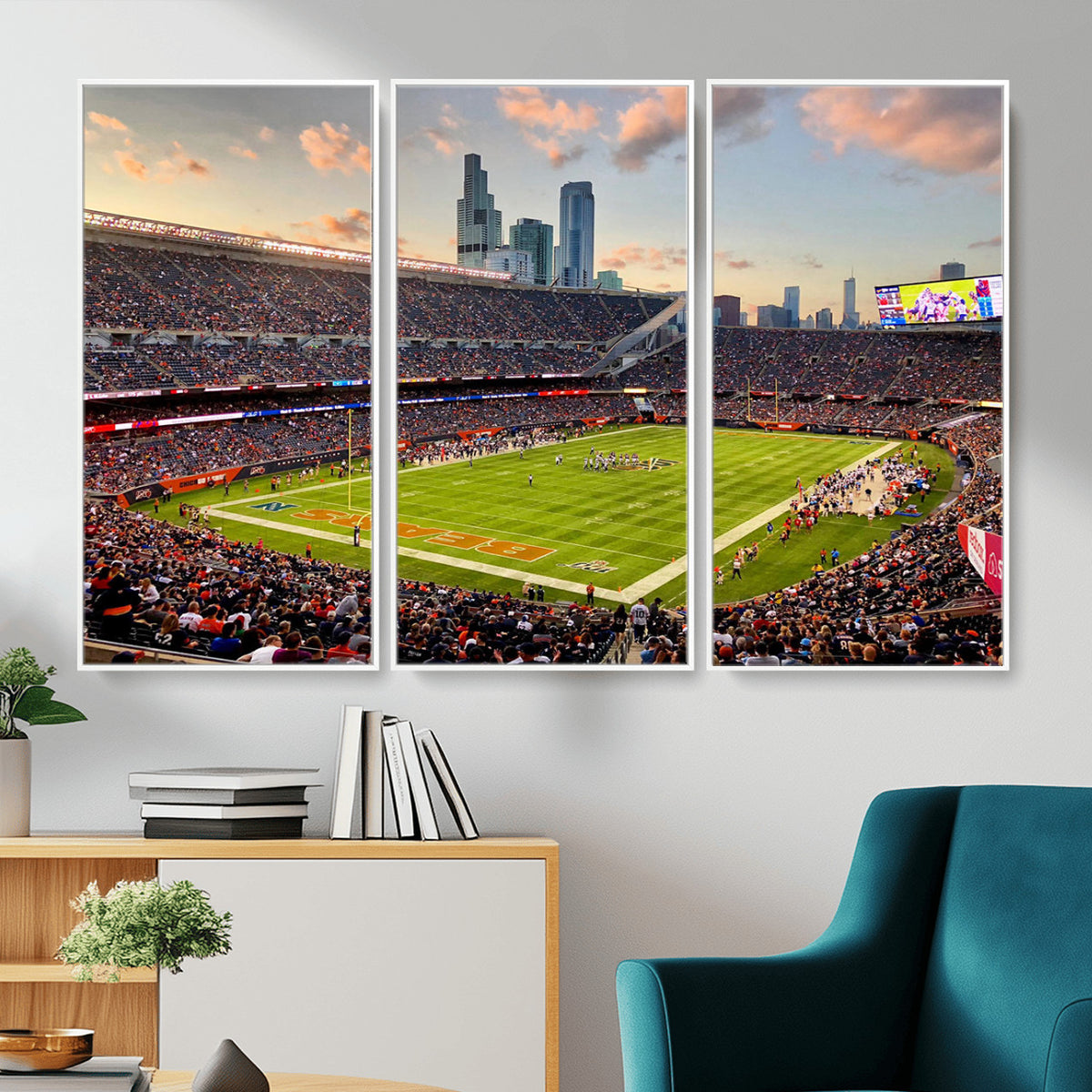 55377093-PAN-FL-20X10 - Chicago Bears Soldiers Field Wall Art Canvas Print, Man Cave Wall Decor