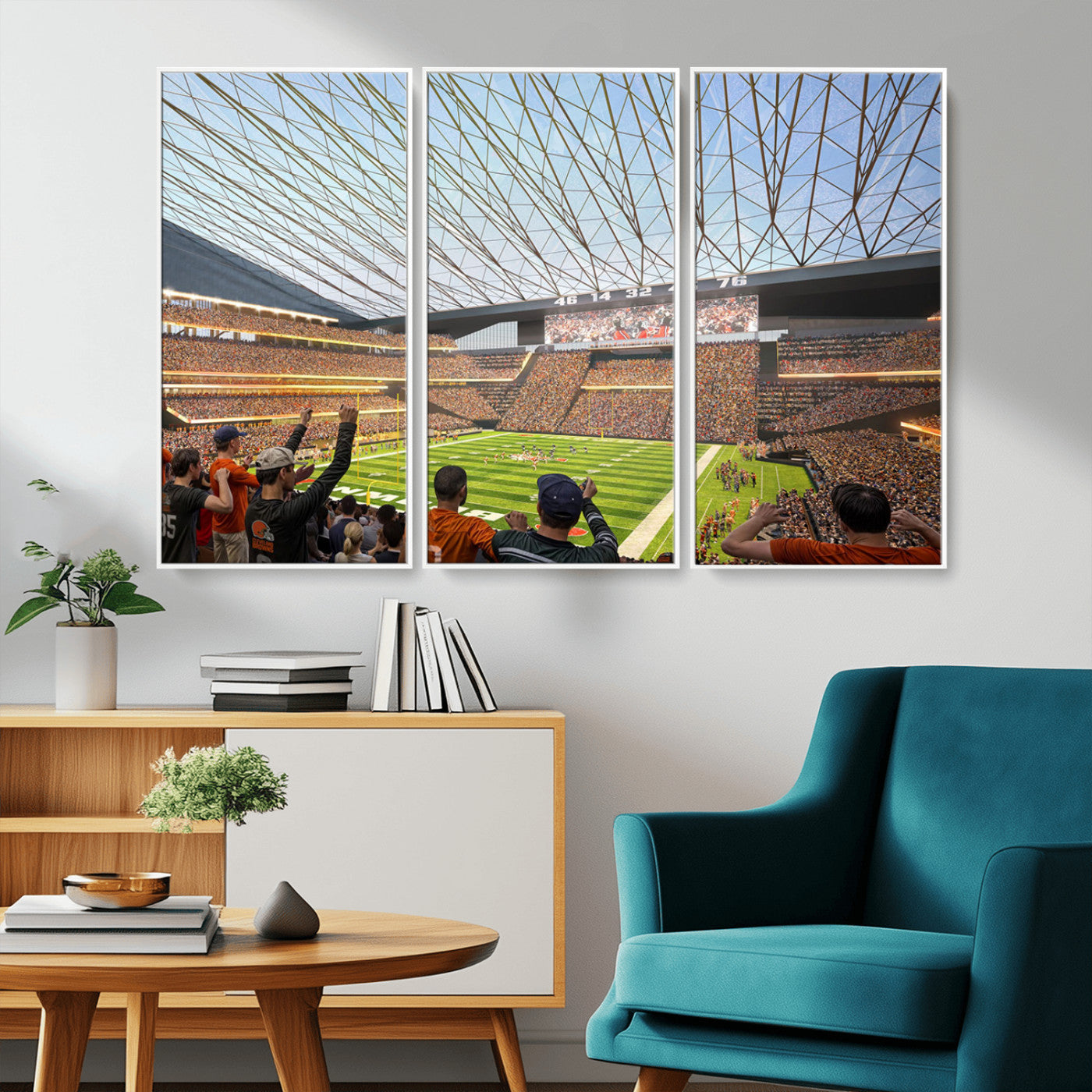 MGV-FC-48X32-3P - Cleveland Browns Stadium Wall Art - NFL Football Canvas Print