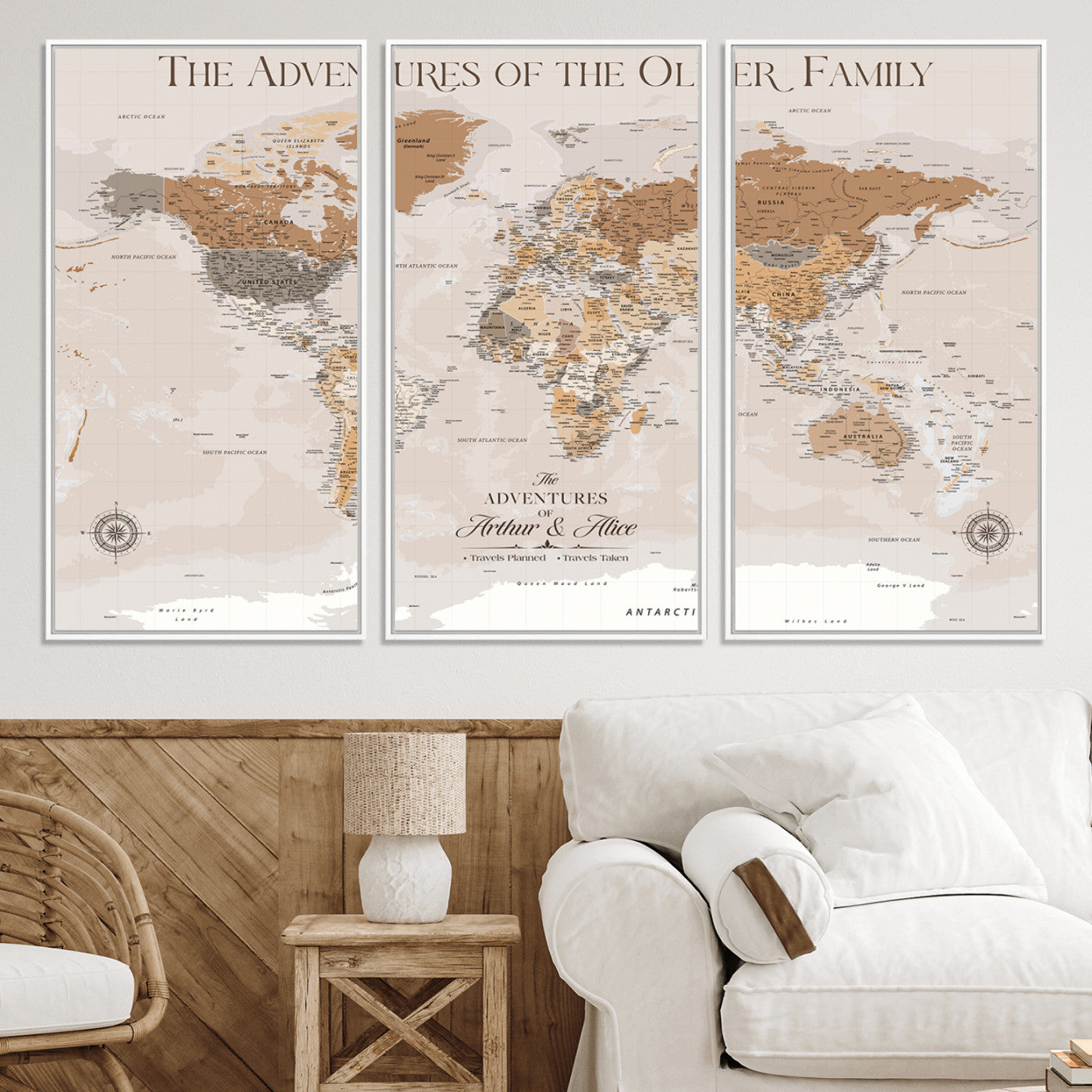 43101120-MGV-CV-36X24-World Travel Map with Pins – Push Pin Maps of Where I've Been, Framed Wall Map for Travel Memories, Old Style Decorative World Map - H10