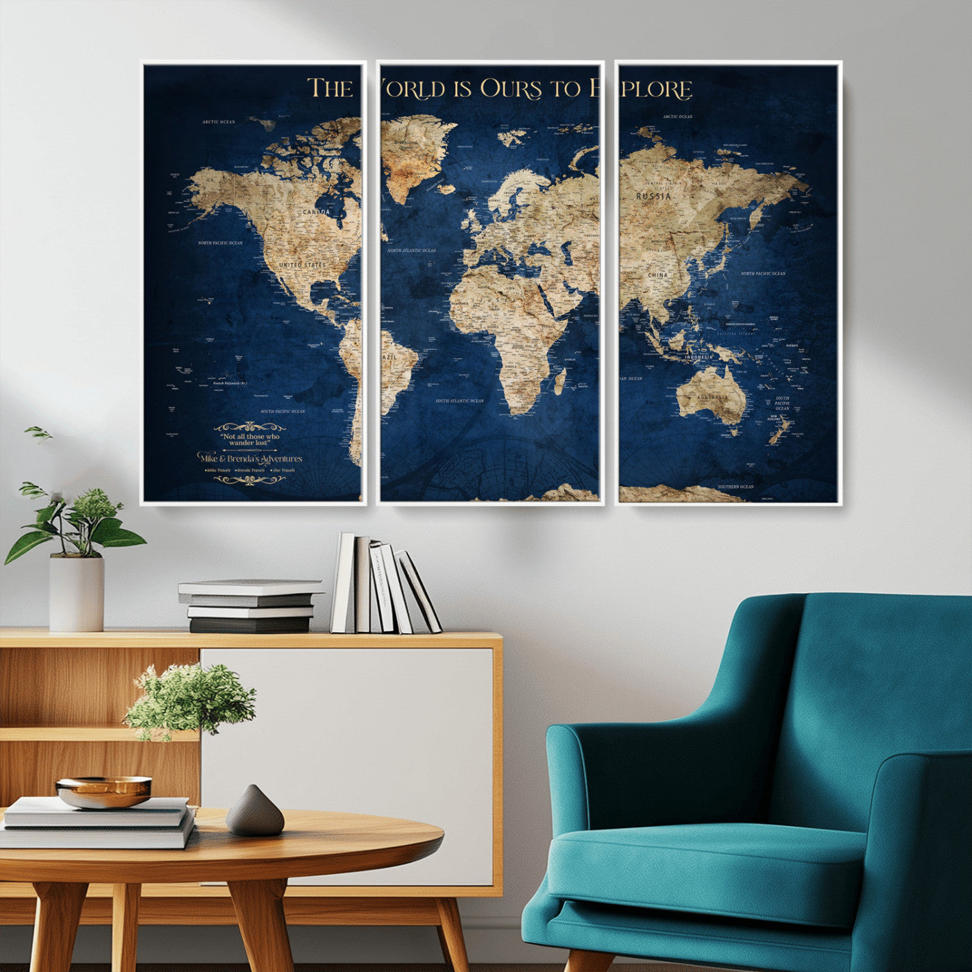 10181149-MGV-CV-36X24-Framed Push Pin World Travel Map – Canvas Wall Print of Where I’ve Been, Old-Style Adventure Map with Pins for Tracking Trips - H2-3