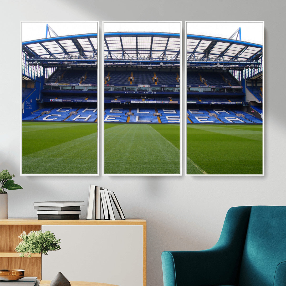 38616413CHELSA-MGV-CV-36X24 - Stamford Bridge Chelsea Football Stadium Canvas Wall Art