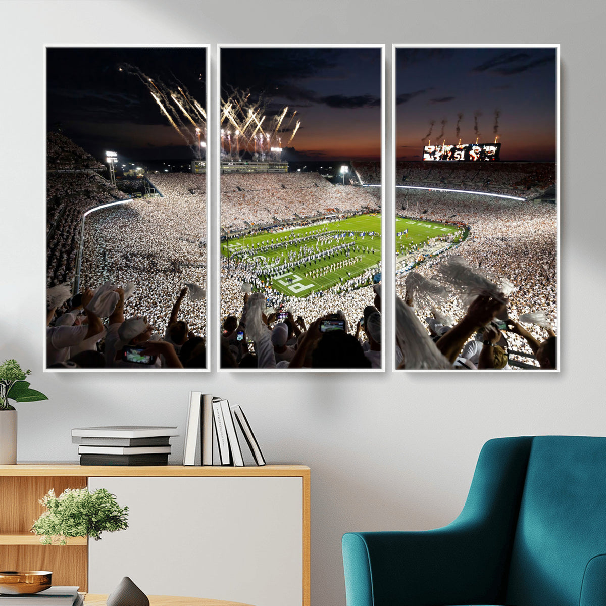 26666-MGV-CV-36X24 - Penn State Stadium Wall Art Canvas Print, White Out