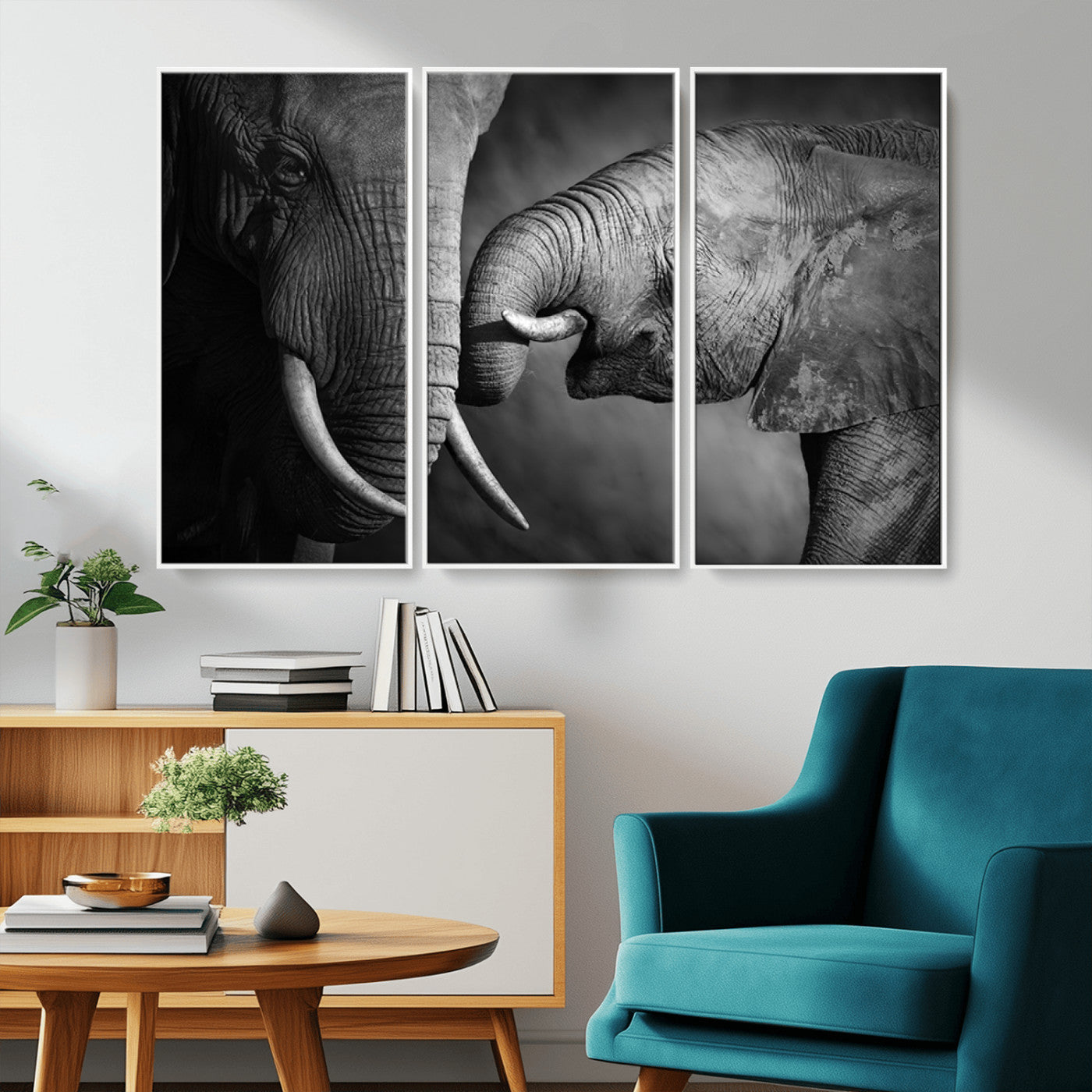 MGV-FC-48X32-3P - Wild Elephant Wall Art Canvas Print