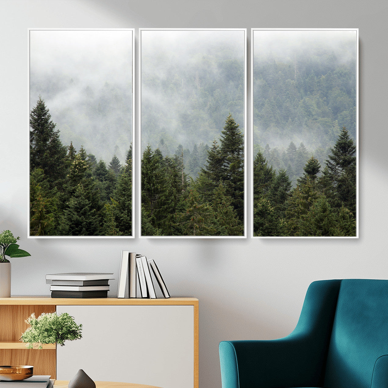 37010054-MGV-CV-36X24 - Misty Mountain Forest Wall Art Canvas Print