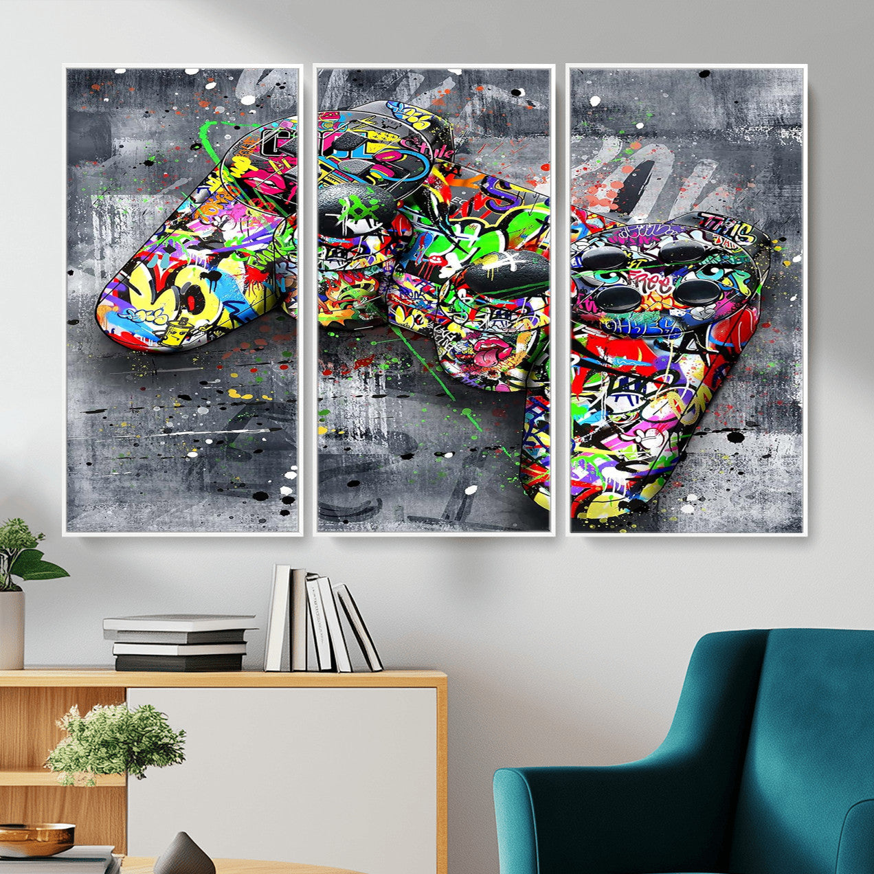 42929610-MGV-CV-36X24 - Graffiti Canvas Wall-Art For Bedroom - Gaming Wall Art For Teen Boys - Abstract Painting Pop Art Modern Home Wall Decor Ready to Hang